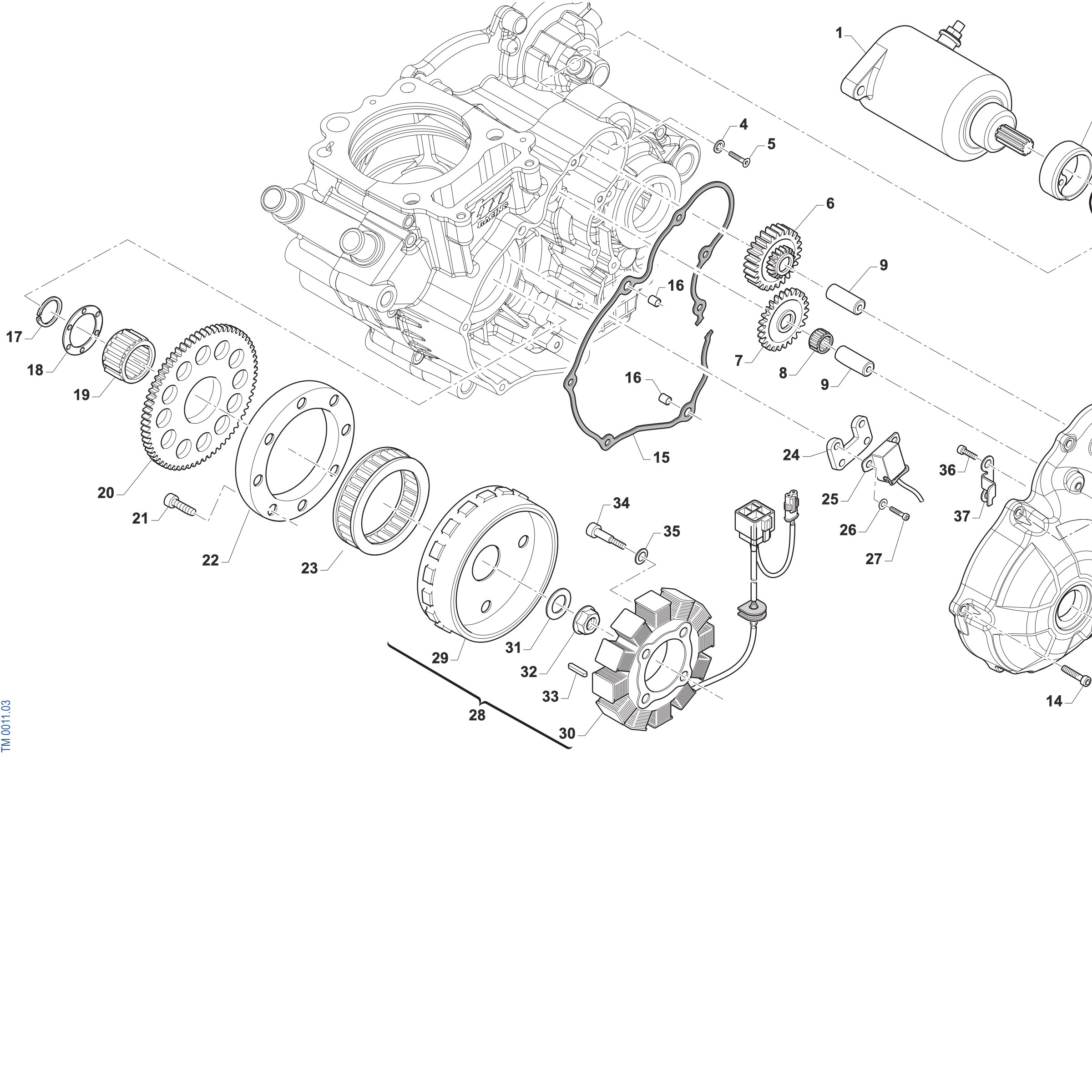 Pièces d'origine pour TM RACING 250 250 4T 250 Fi SMK 2027 - Allumage ES (4 pôles)