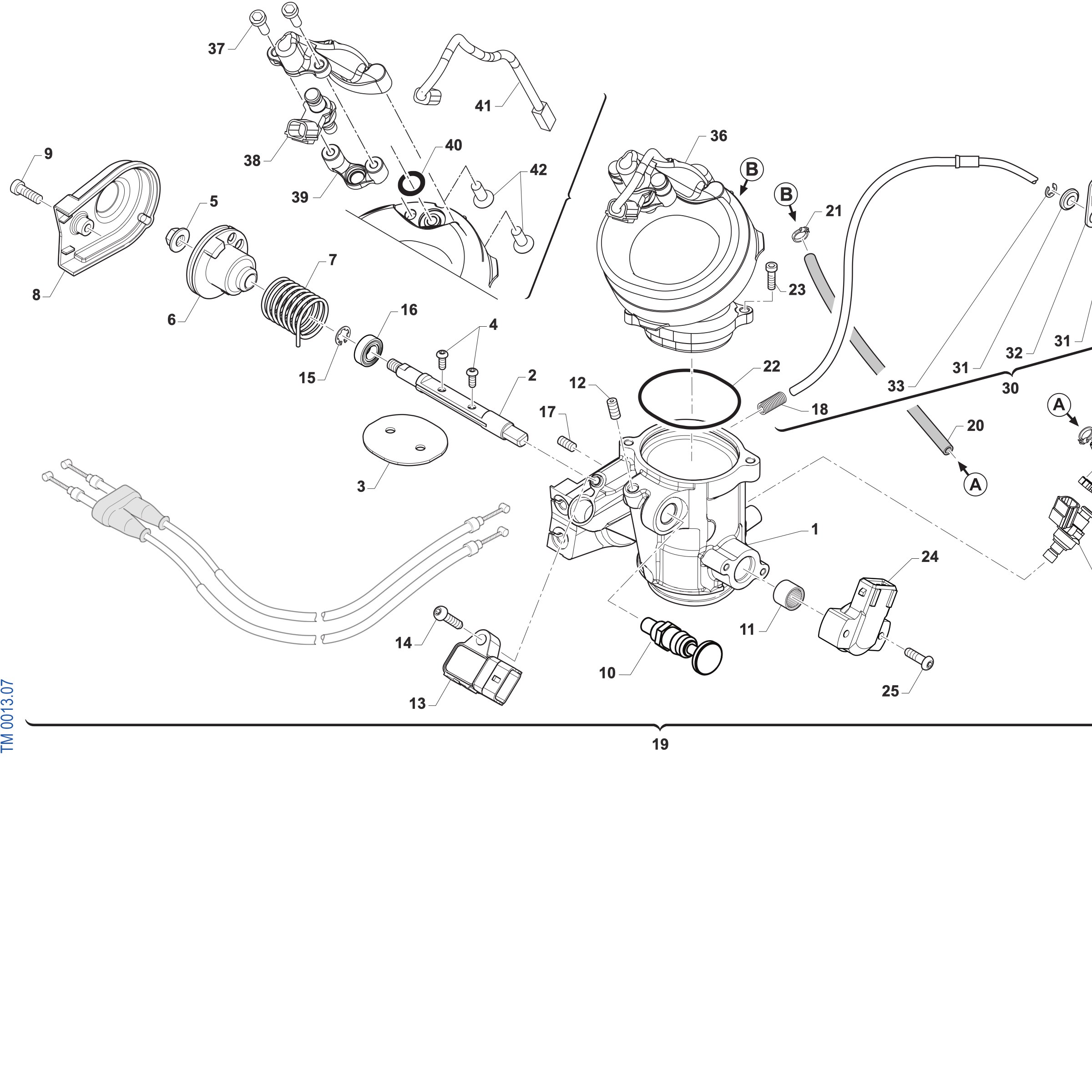 Pièces d'origine pour TM RACING 250 250 4T 250 Fi SMK 2027 - Corps d'admission 250 MX/SMK