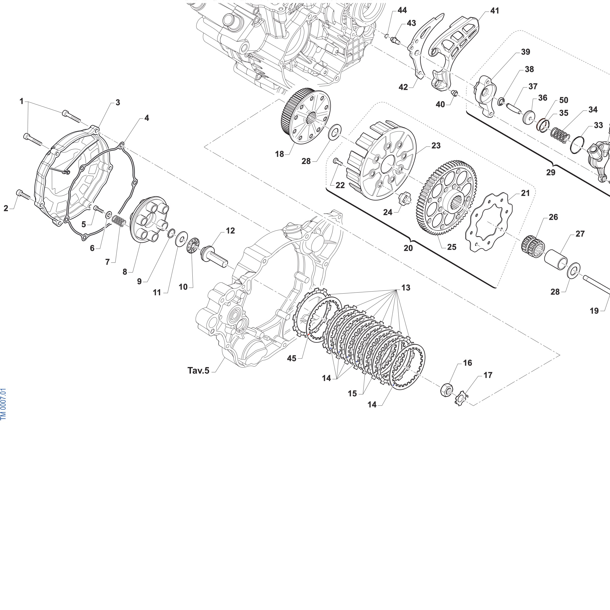 Pièces d'origine pour TM RACING 300 300 4T 300 Fi EN 2027 - Embrayage