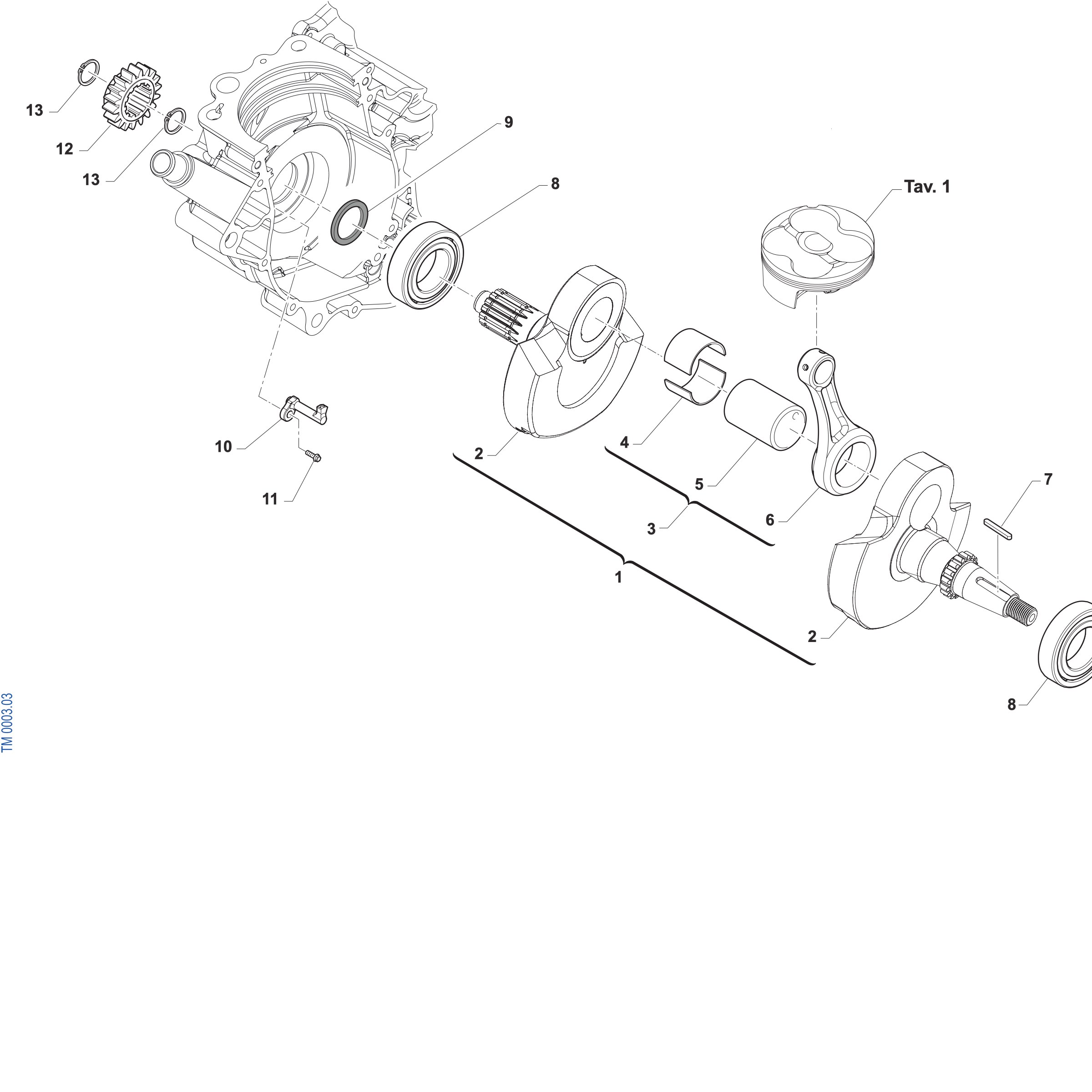 Pièces d'origine pour TM RACING 300 300 4T 300 Fi MX 2027 - Vilebrequin