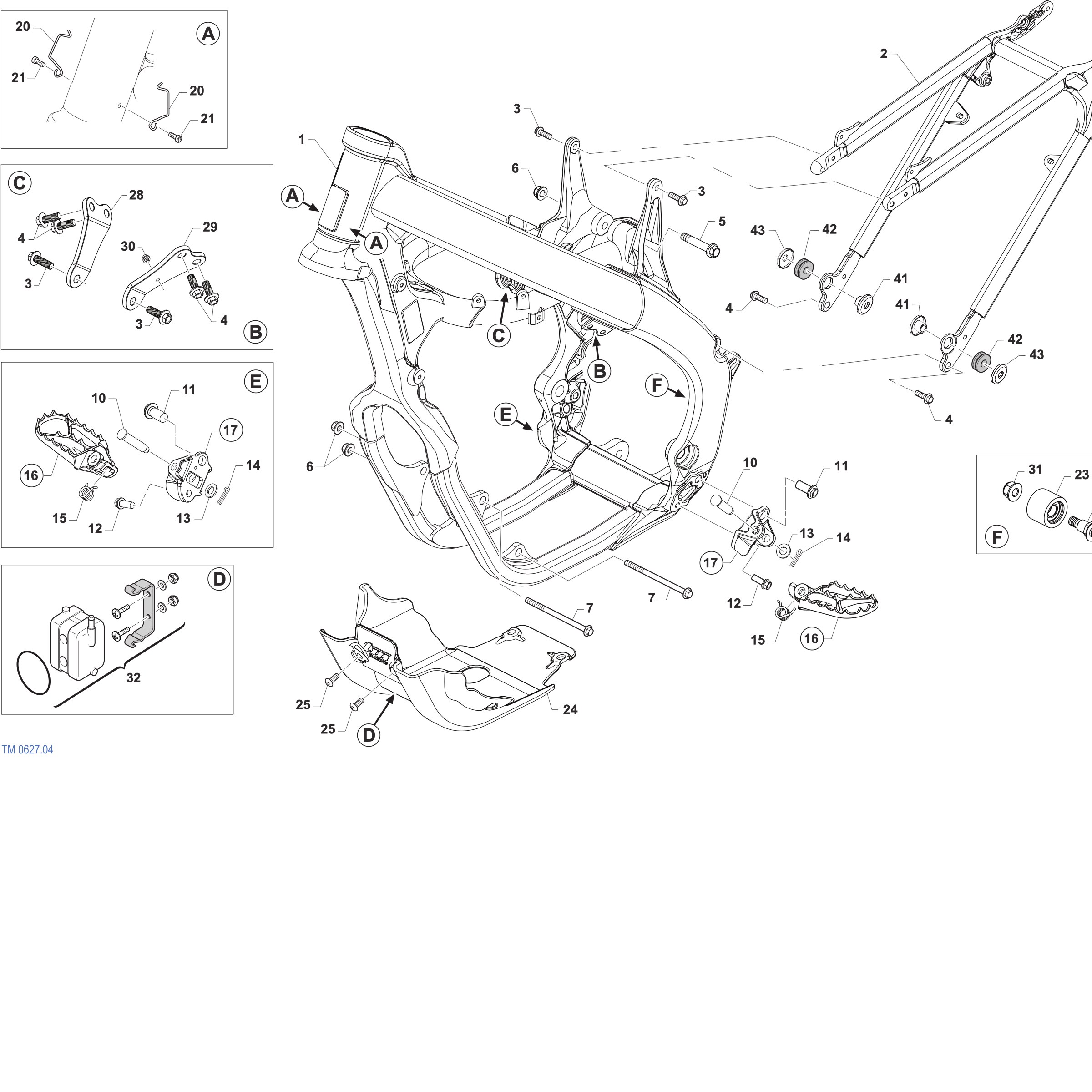 Pièces d'origine pour TM RACING 450 450 4T 450 Fi SMK 2027 - Cadre et partie-cycle