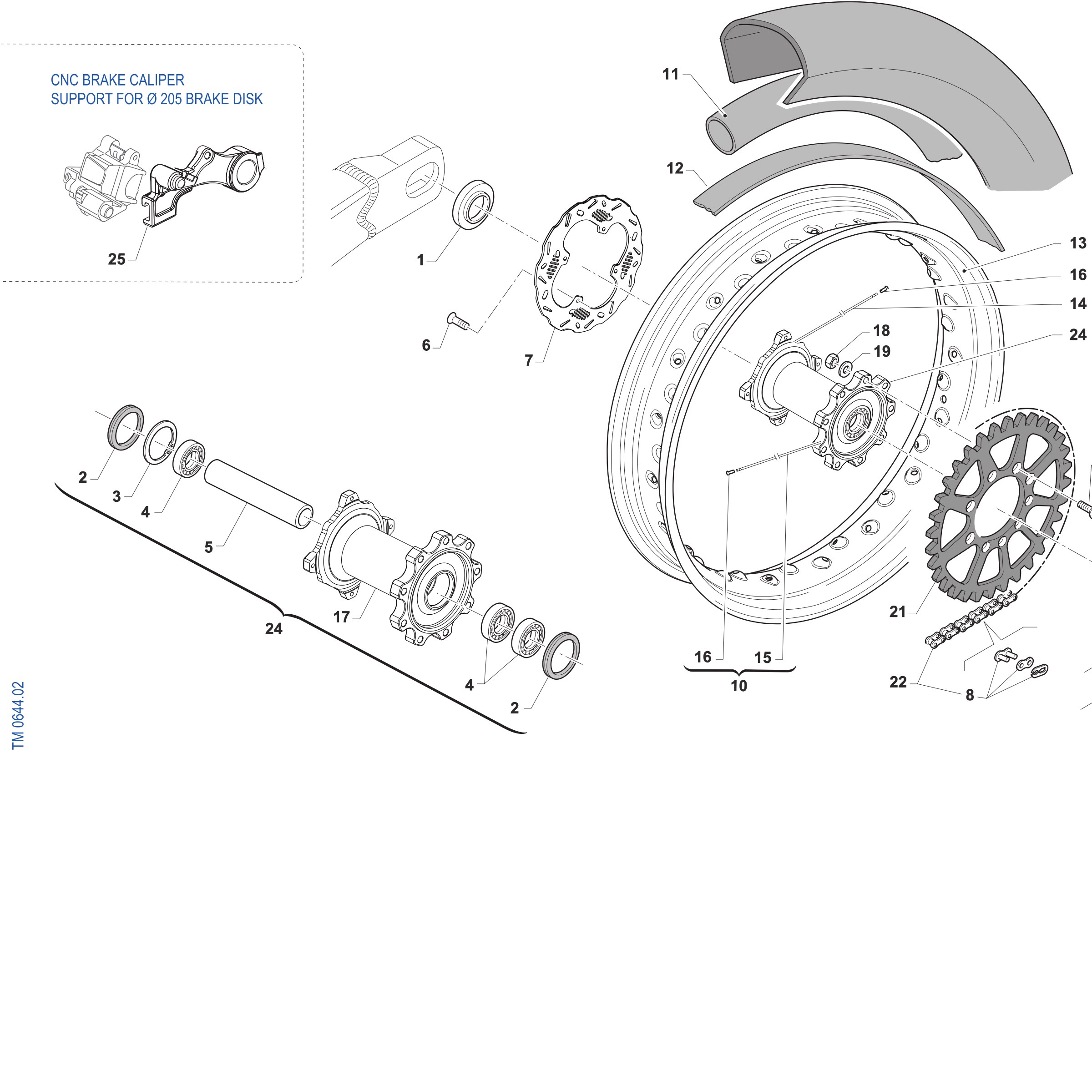 Pièces d'origine pour TM RACING 450 450 4T 450 Fi SMK 2027 - Roues arrière 17 X 5.00/5.50 - CORSE