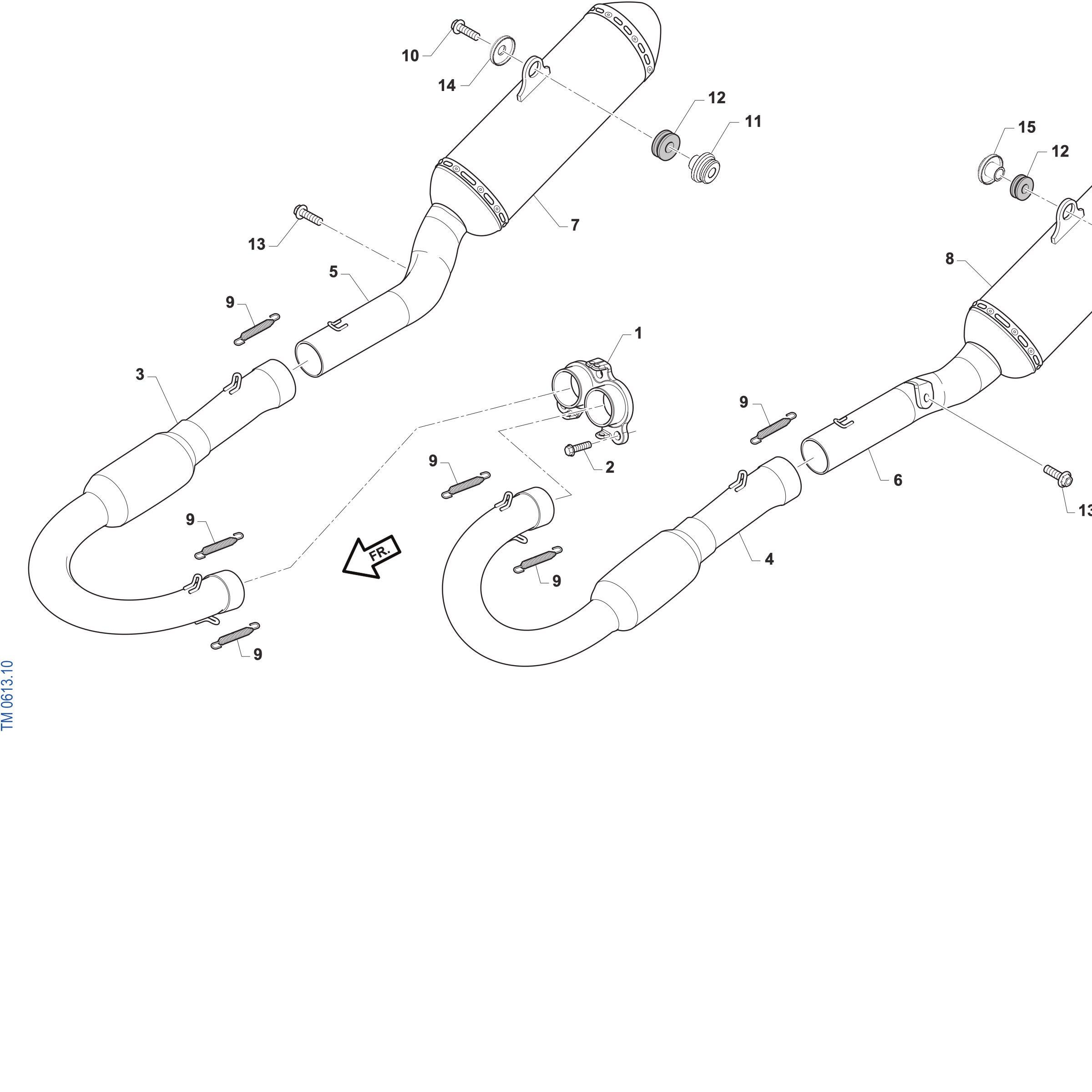 Pièces d'origine pour TM RACING 450 450 4T 450 Fi SMK 2027 - Échappement