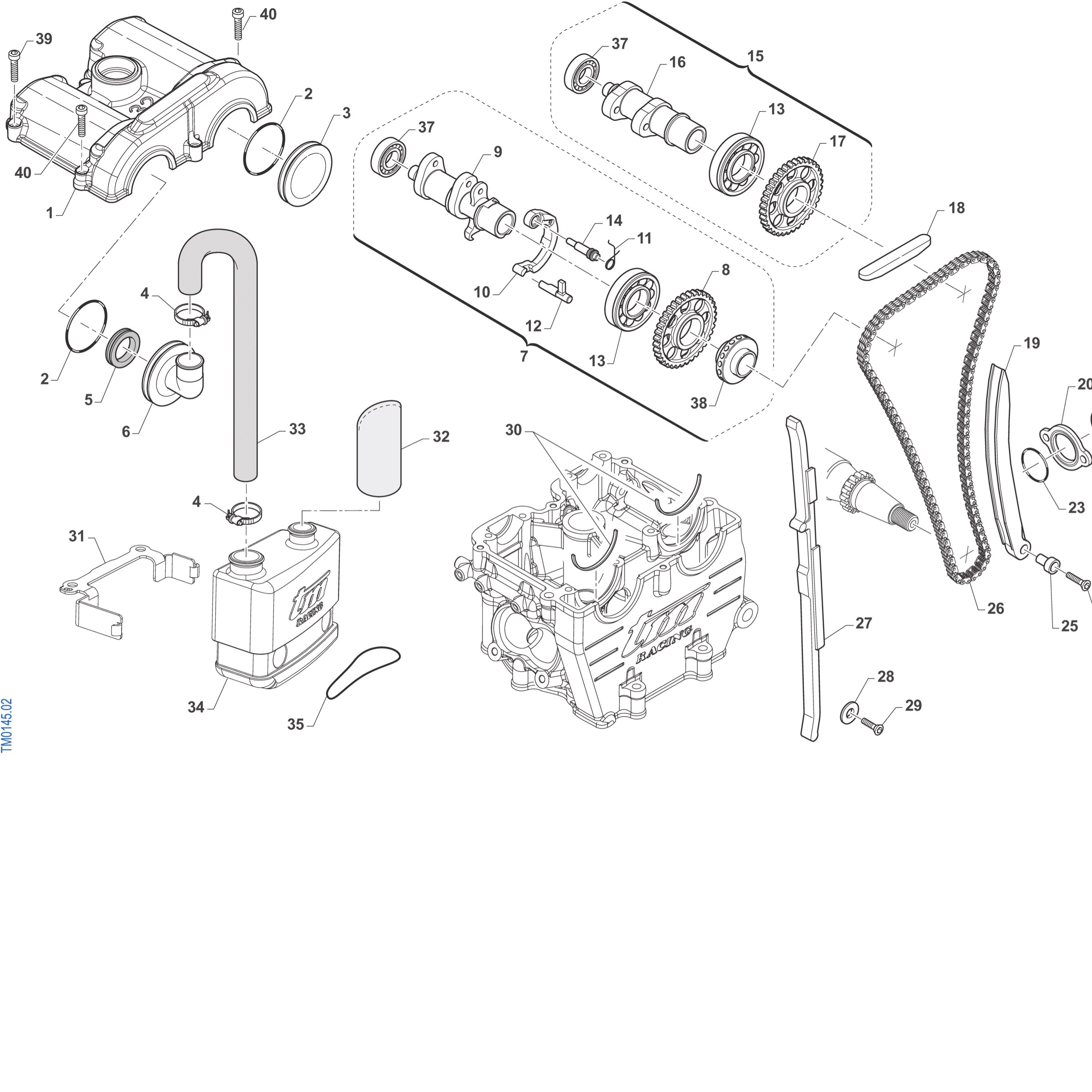Pièces d'origine pour TM RACING 450 450 4T 450 Fi SMK 2027 - Distribution moteur