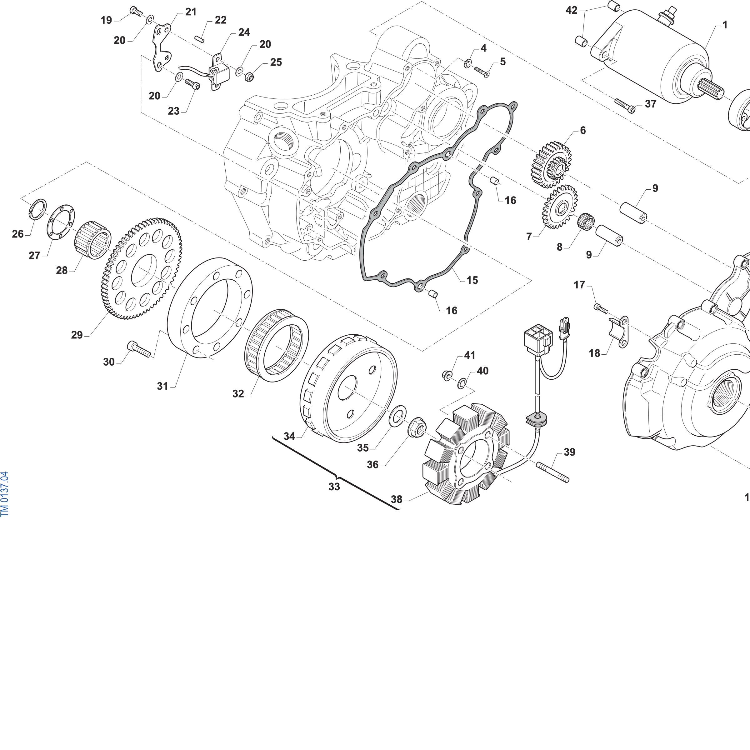 Pièces d'origine pour TM RACING 450 450 4T 450 Fi SMK 2027 - Allumage ES (4 pôles)