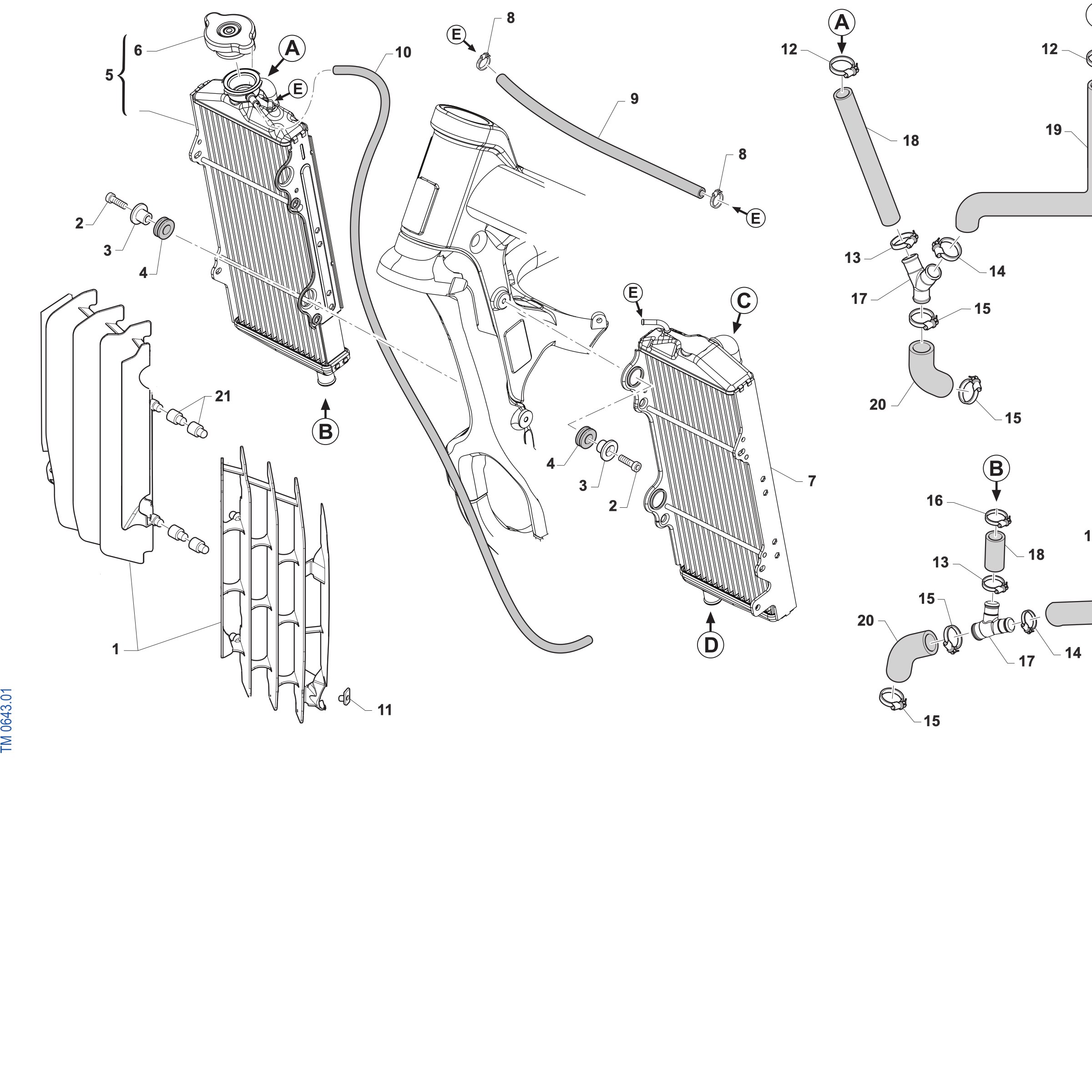 Pièces d'origine pour TM RACING 450 450 4T 450 Fi MX 2027 - Radiateurs