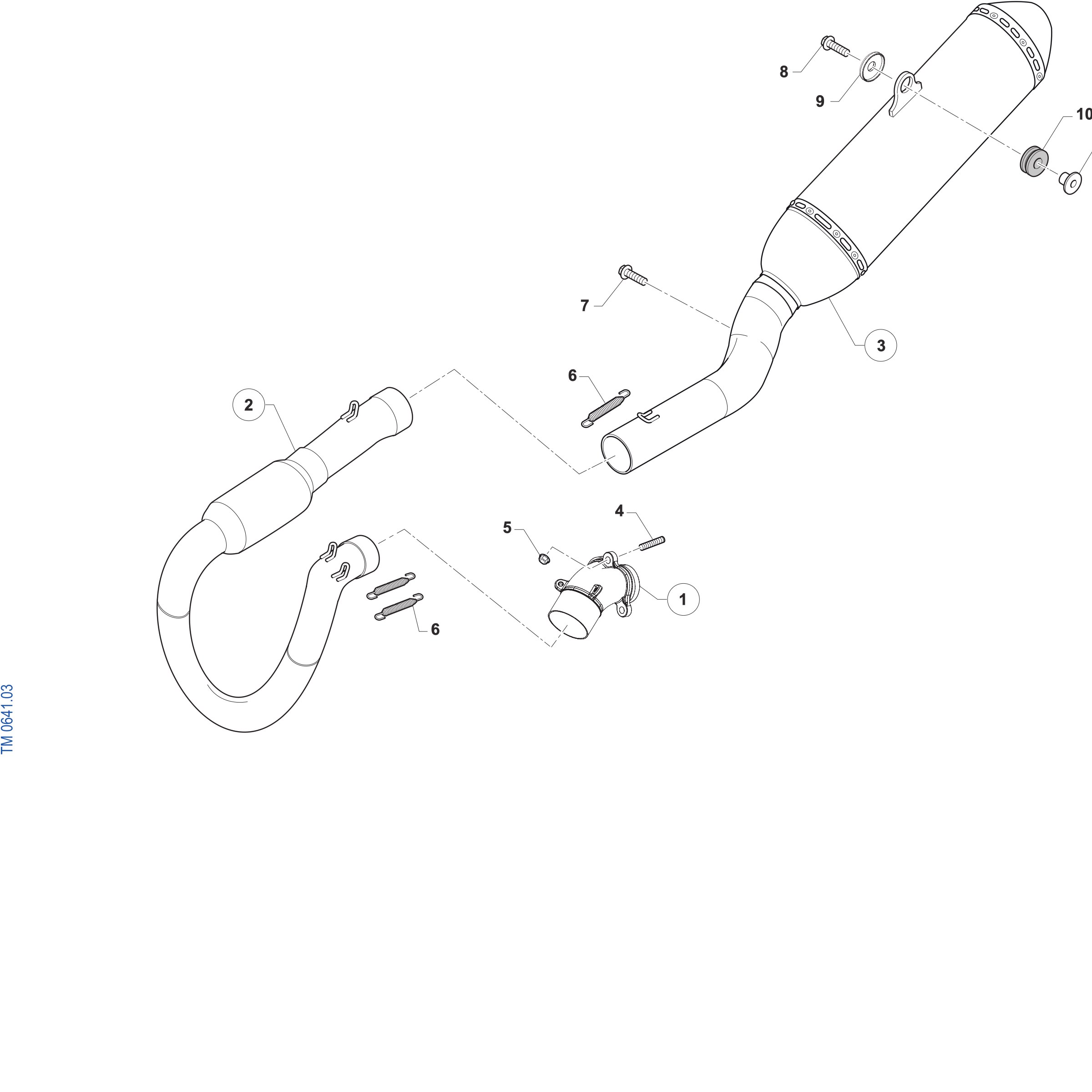 Pièces d'origine pour TM RACING 450 450 4T 450 Fi MX 2027 - Échappement