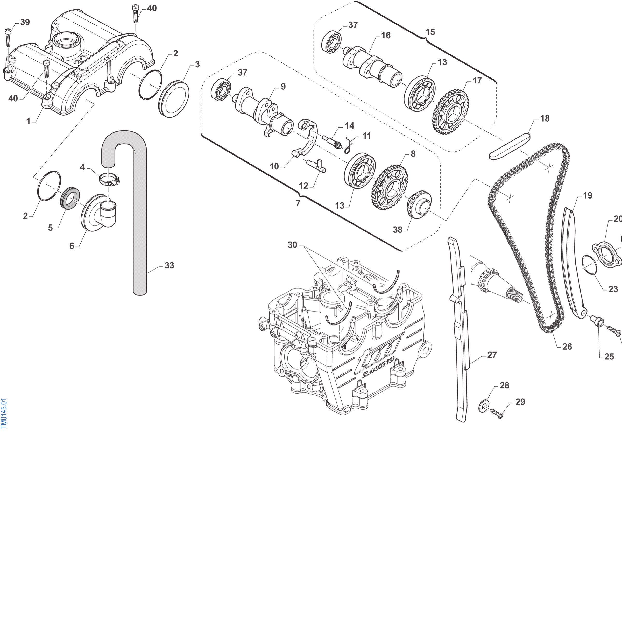Pièces d'origine pour TM RACING 450 450 4T 450 Fi MX 2027 - Distribution moteur