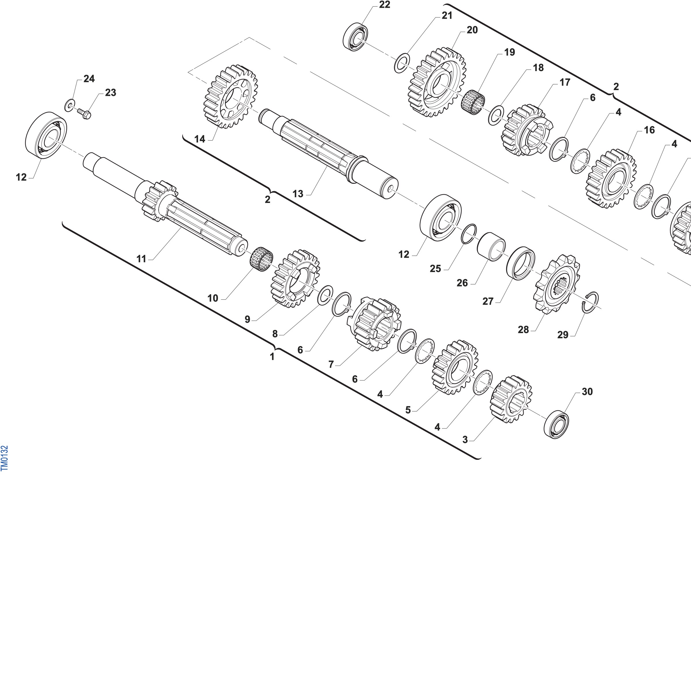Pièces d'origine pour TM RACING 450 450 4T 450 Fi MX 2027 - Boîte de vitesses