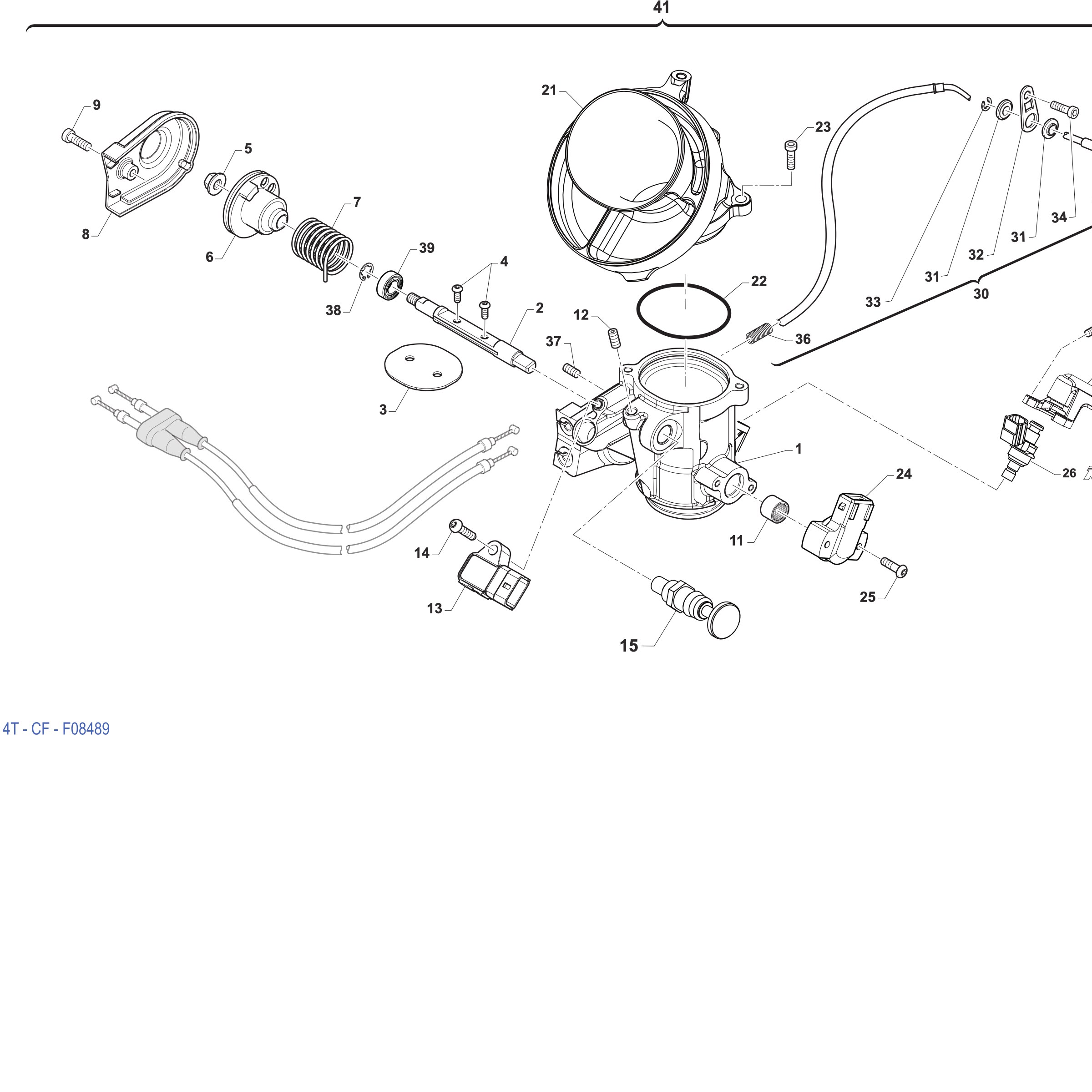 Pièces d'origine pour TM RACING 450 450 4T 450 Fi MX 2027 - Corps d'admission 4T 450 MX