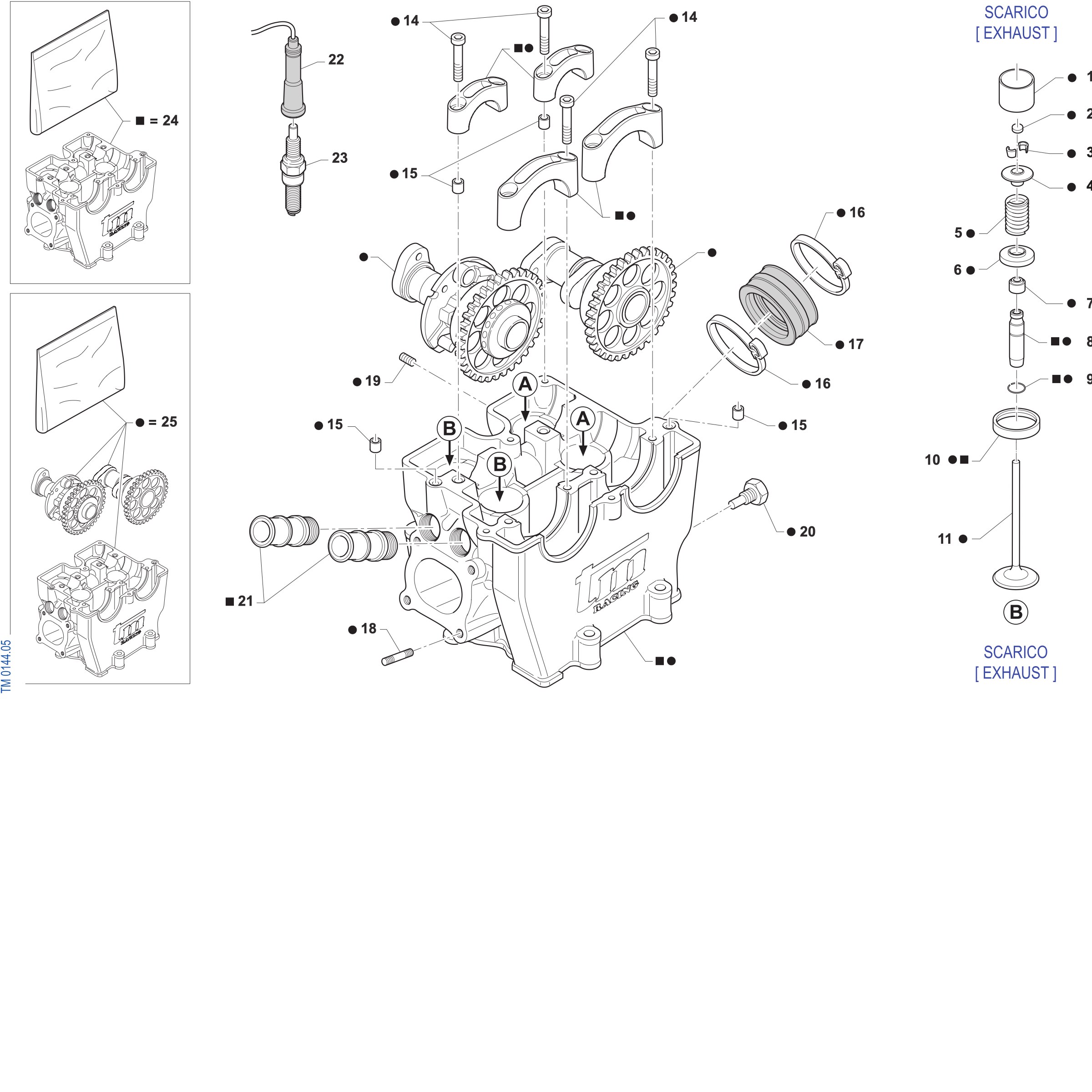 Pièces d'origine pour TM RACING 450 450 4T 450 Fi SMR 2027 - Culasse