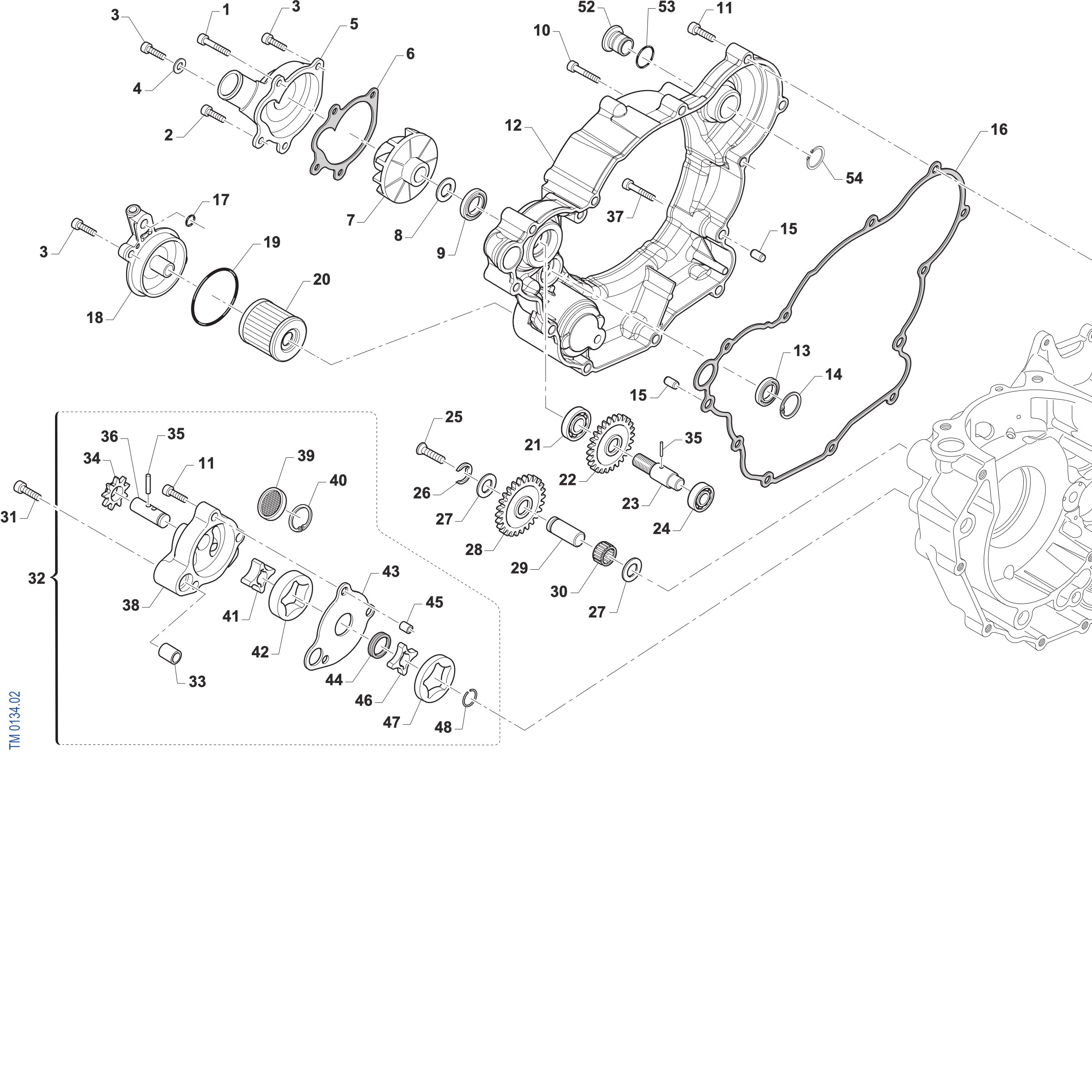 Pièces d'origine pour TM RACING 450 450 4T 450 Fi SMR 2027 - Lubrification