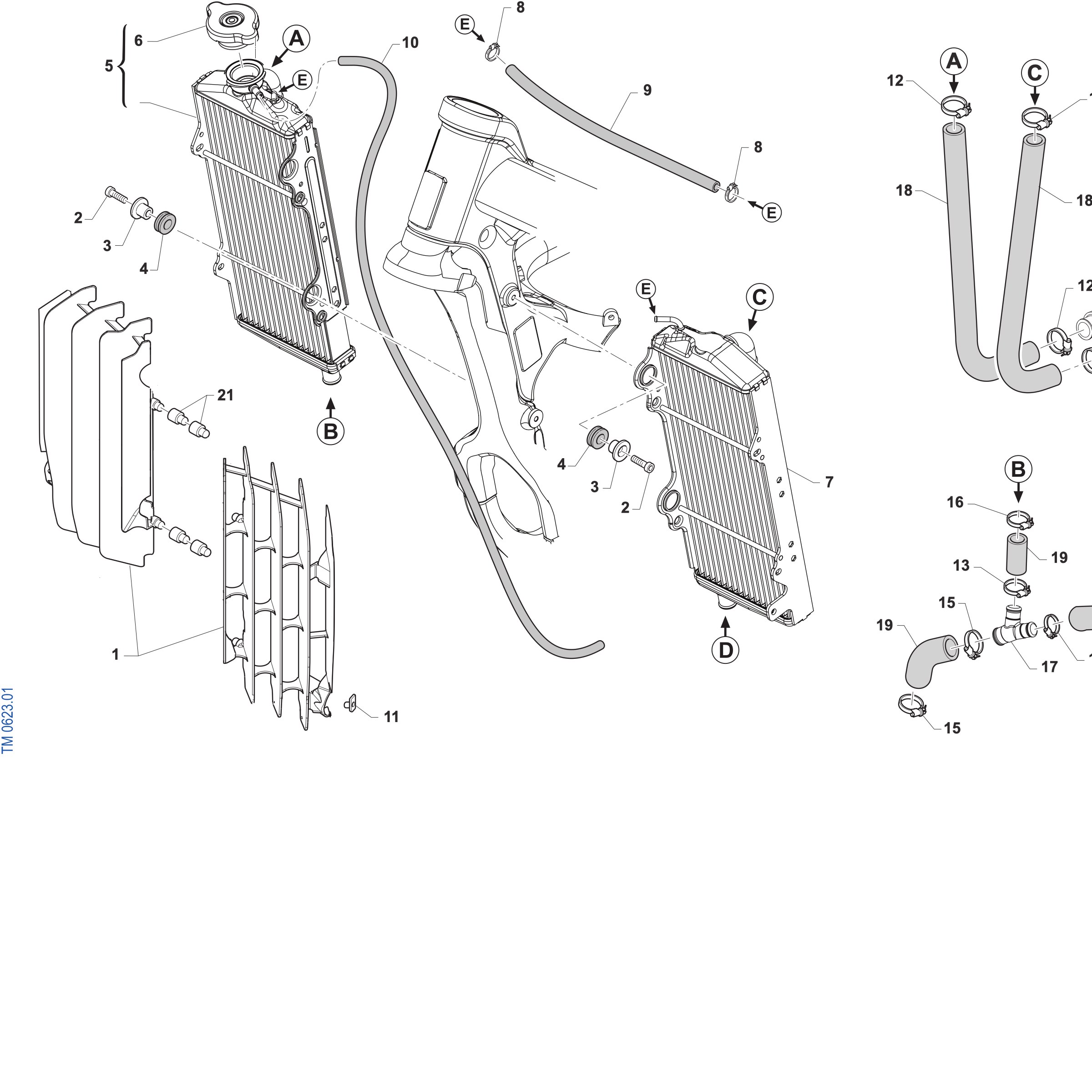 Pièces d'origine pour TM RACING 450 450 4T 450 Fi EN 2027 - Radiateurs