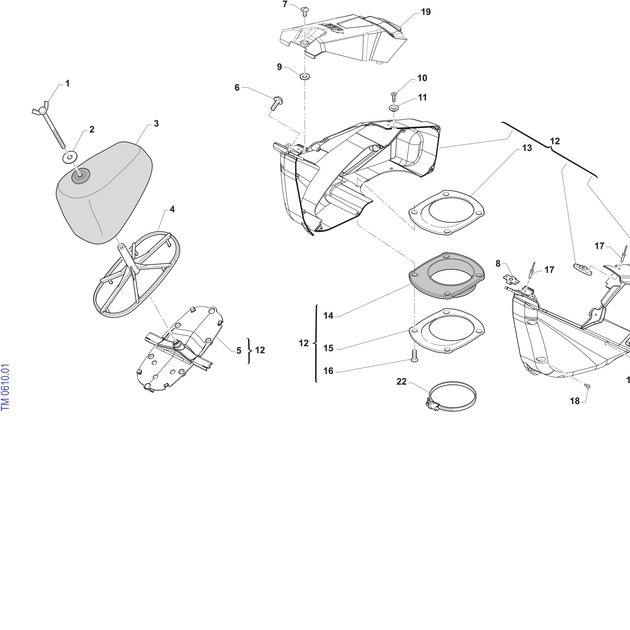 Pièces d'origine pour TM RACING 450 450 4T 450 Fi EN 2027 - Boîte à air