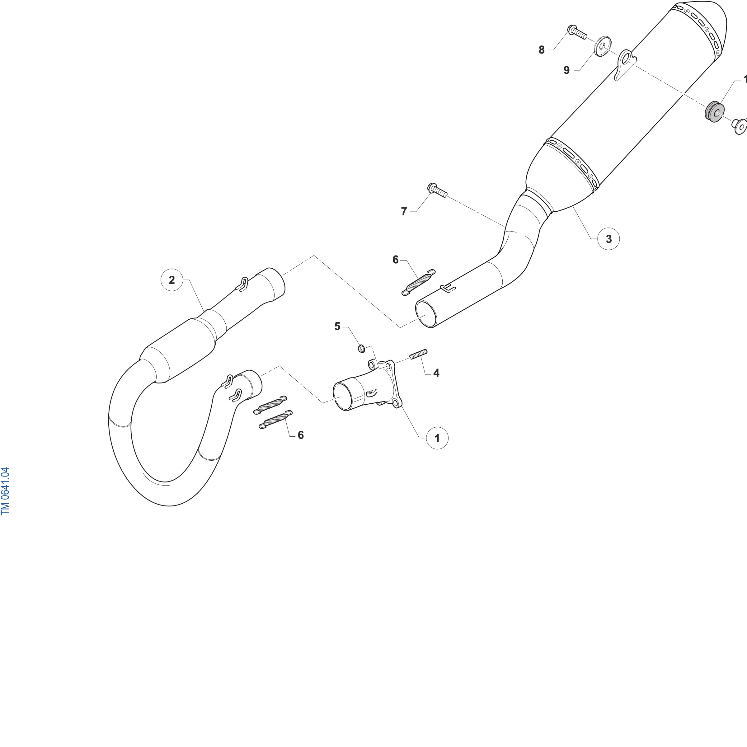 Pièces d'origine pour TM RACING 450 450 4T 450 Fi EN 2027 - Échappement
