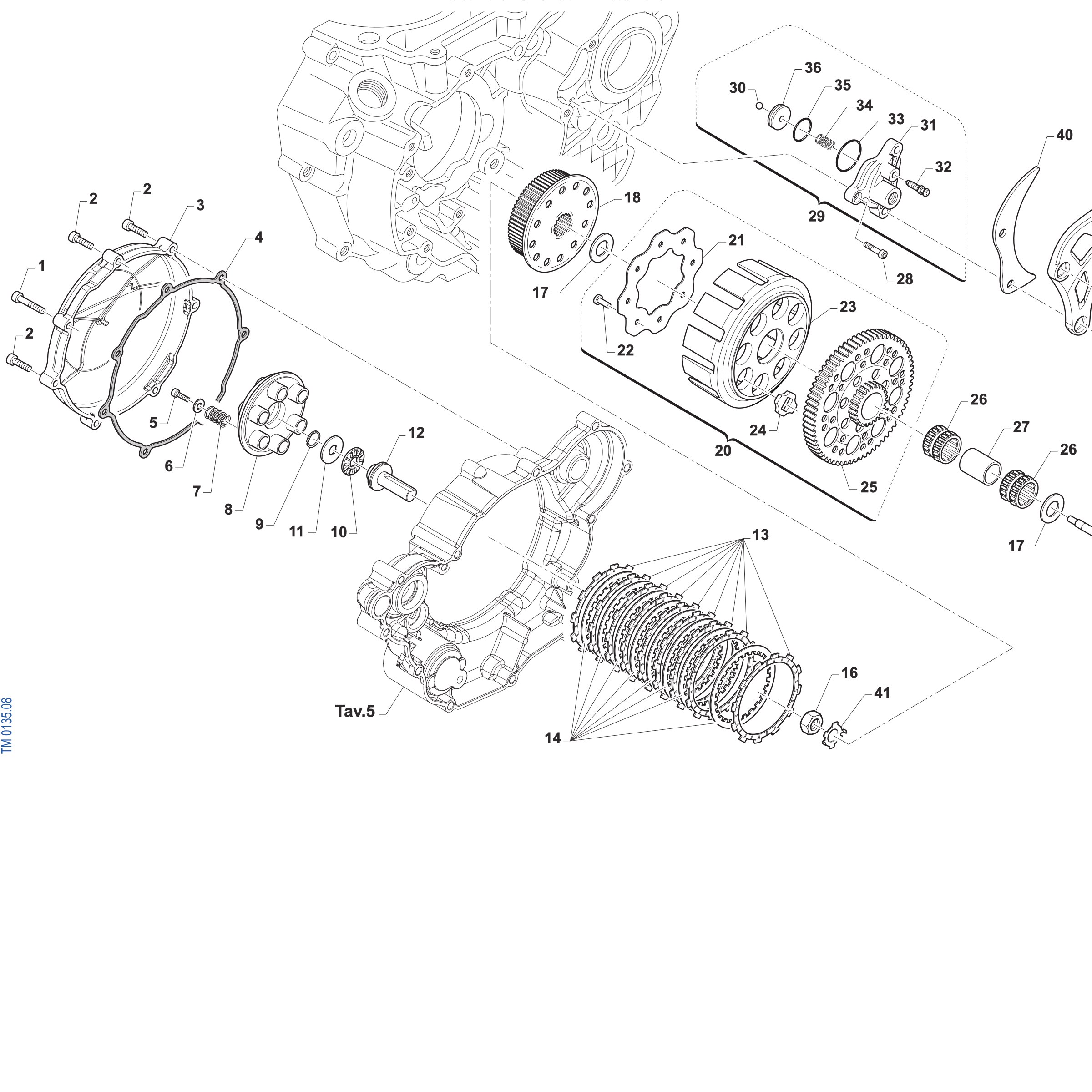 Pièces d'origine pour TM RACING 450 450 4T 450 Fi EN 2027 - Embrayage