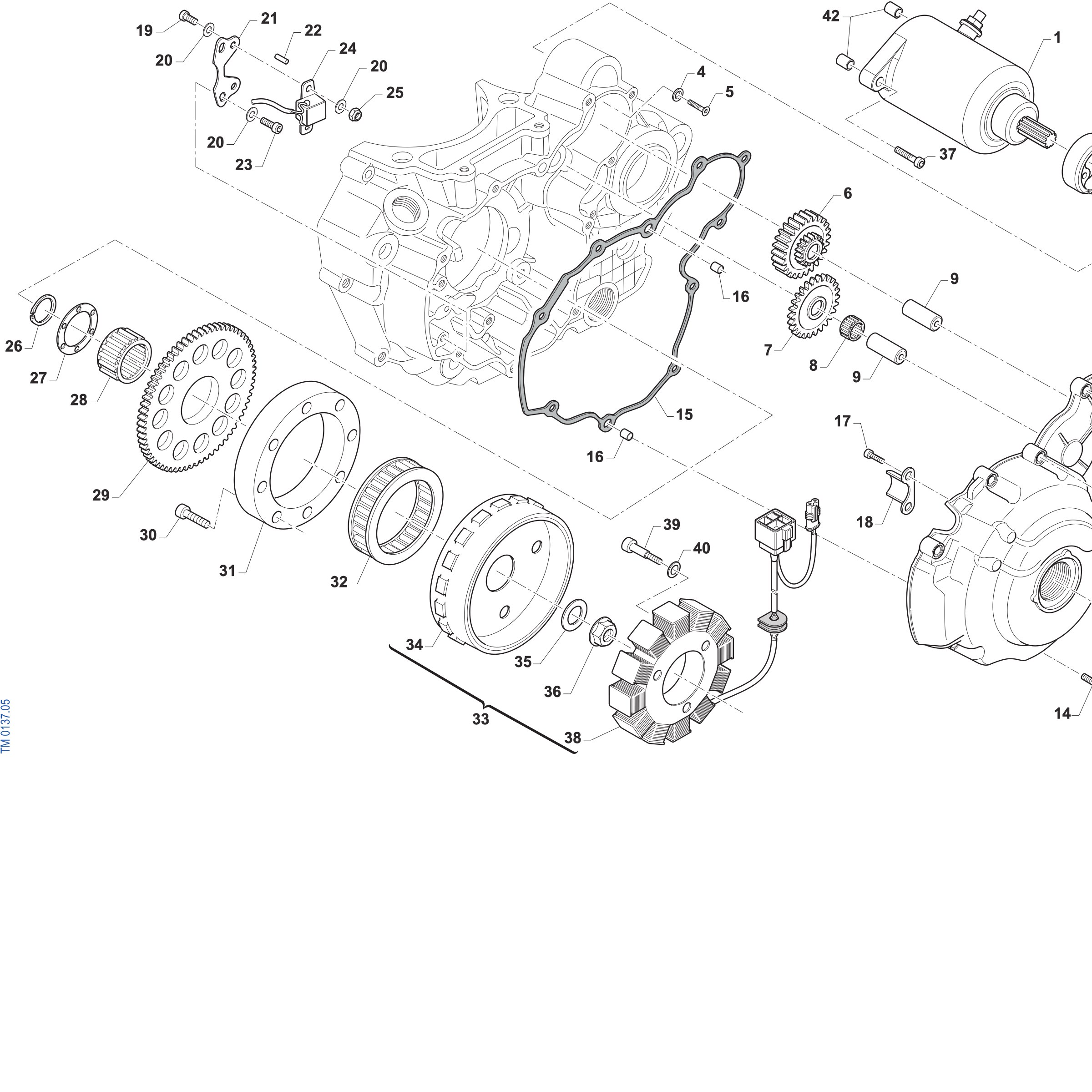 Pièces d'origine pour TM RACING 450 450 4T 450 Fi EN 2027 - Allumage ES (3 pôles)