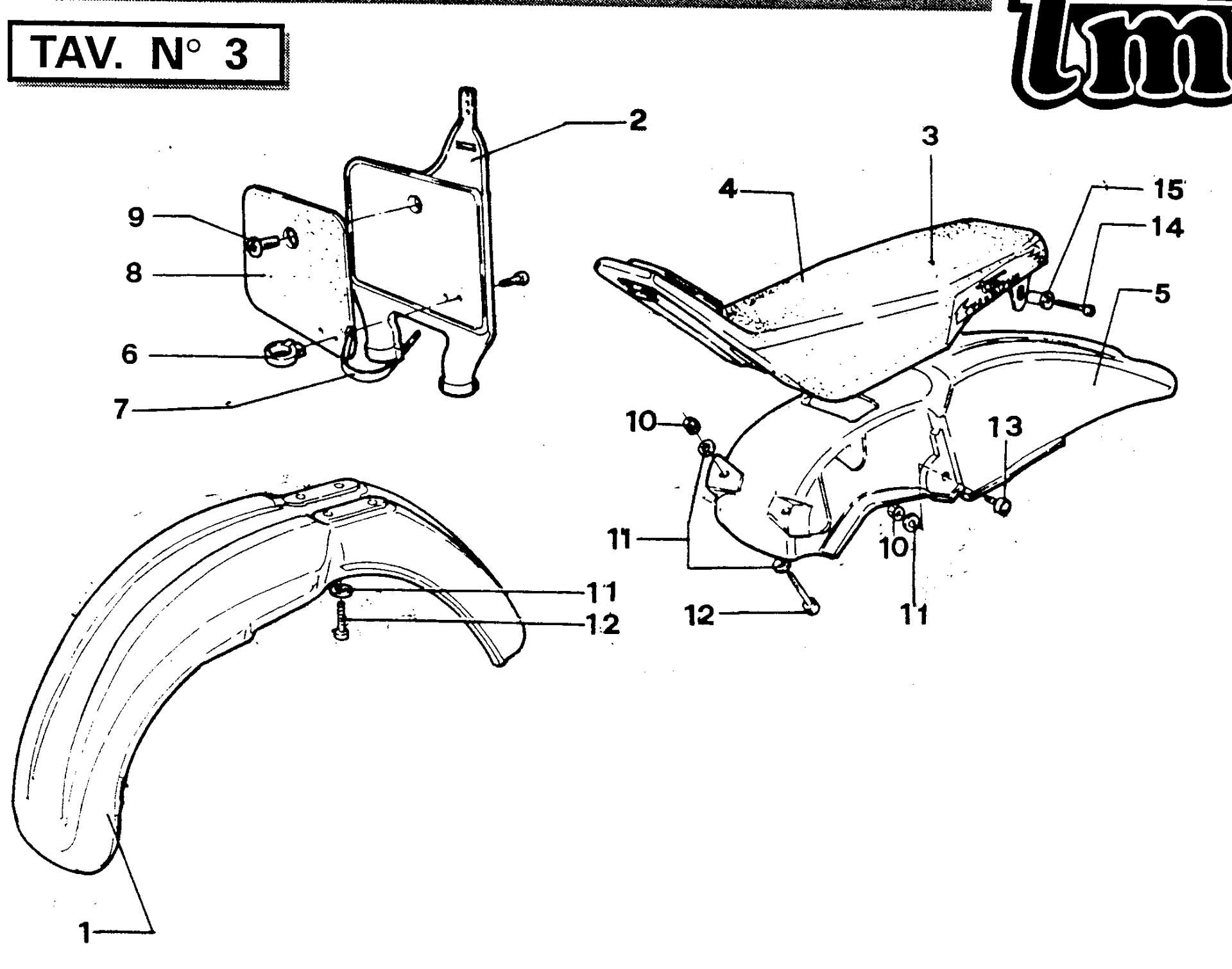 Pièces d'origine pour TM RACING 100 100 100 2 Temps MX/EN 1994 - Plaque avant