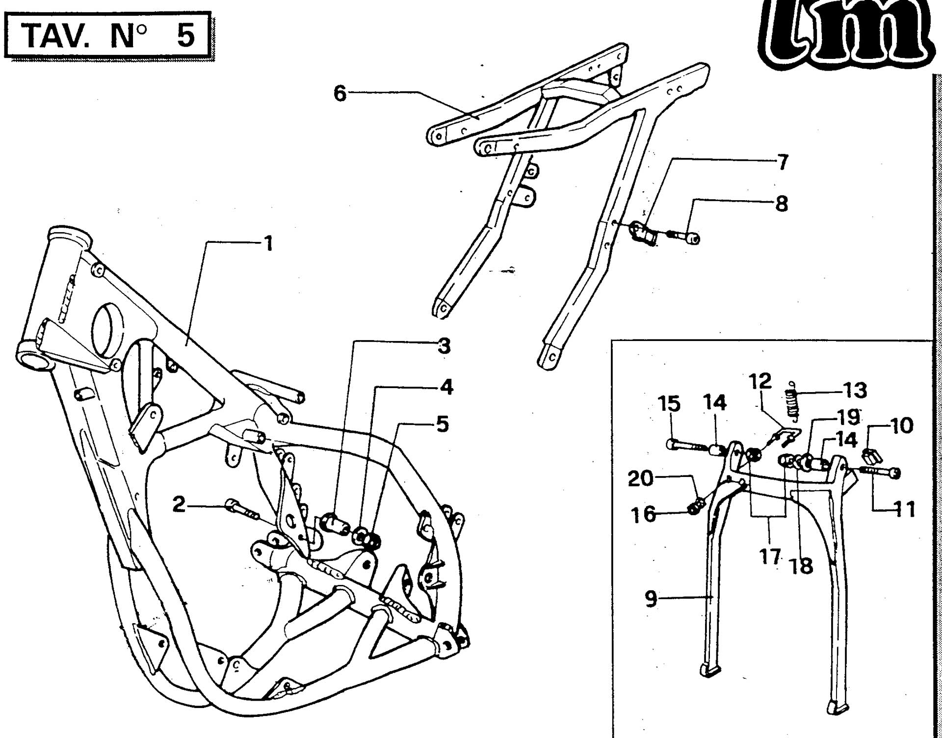 Pièces d'origine pour TM RACING 100 100 100 2 Temps MX/EN 1994 - Cadre et béquille