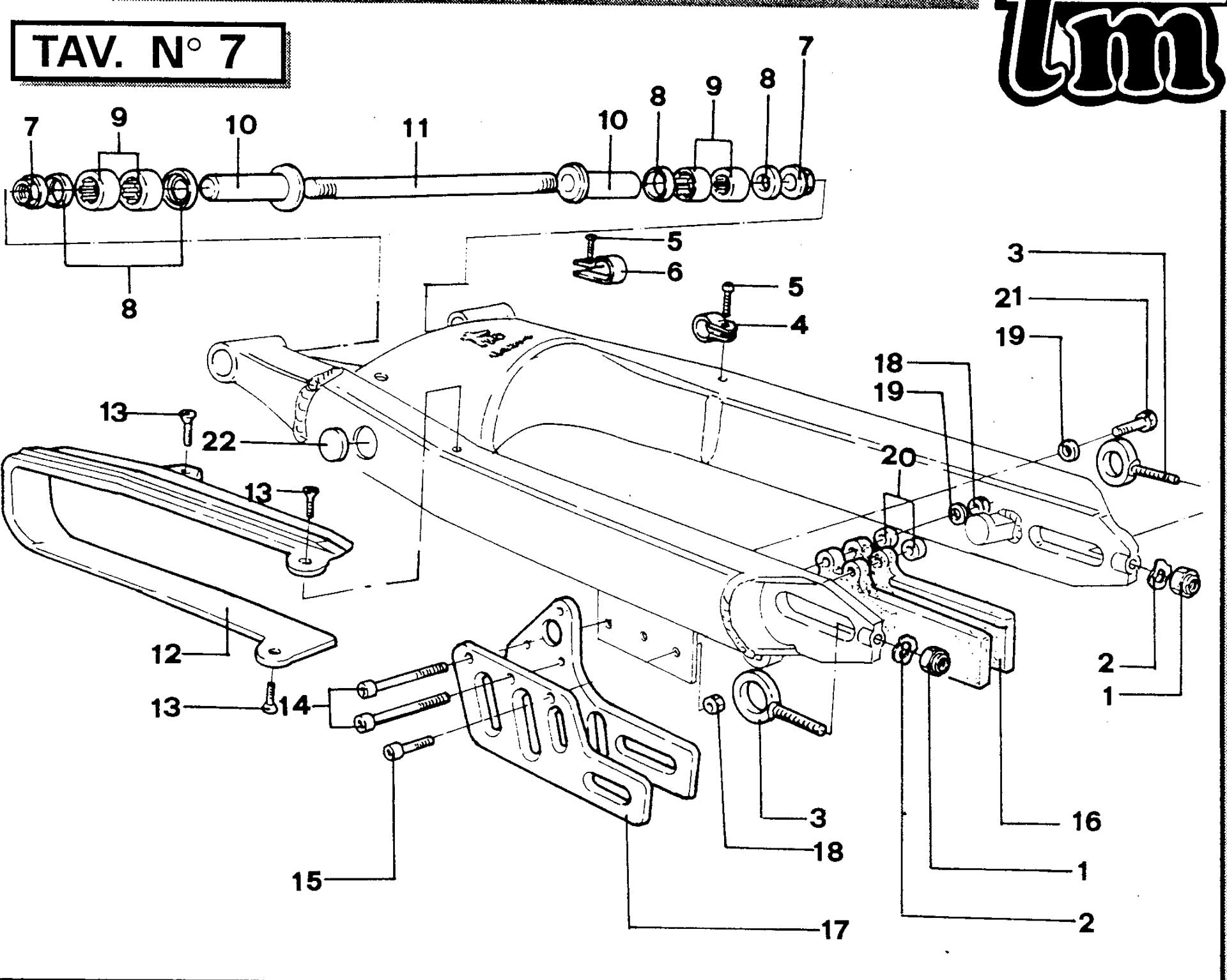 Pièces d'origine pour TM RACING 100 100 100 2 Temps MX/EN 1994 - Bras oscillant arrière
