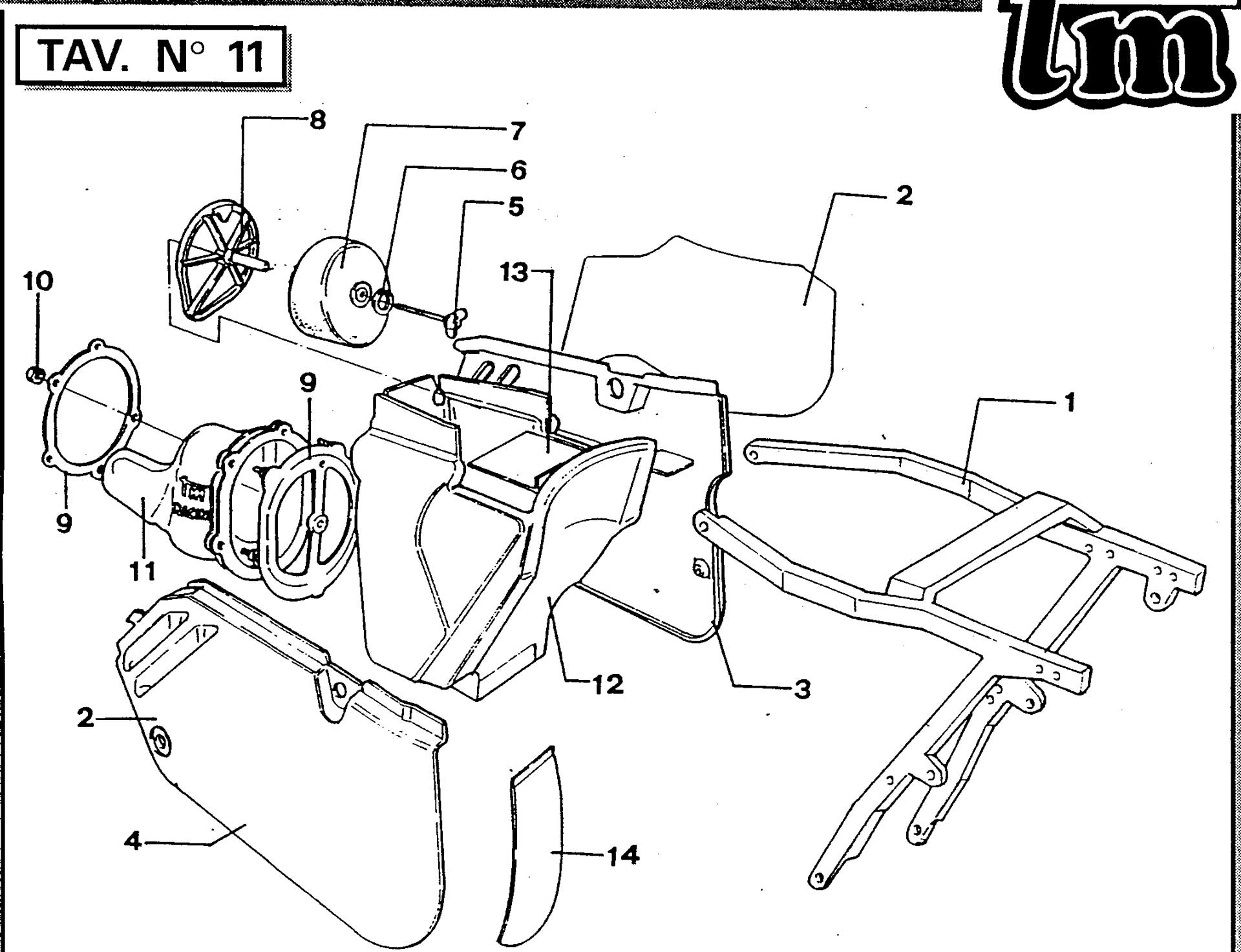 Pièces d'origine pour TM RACING 100 100 100 2 Temps MX/EN 1994 - Boîte à air