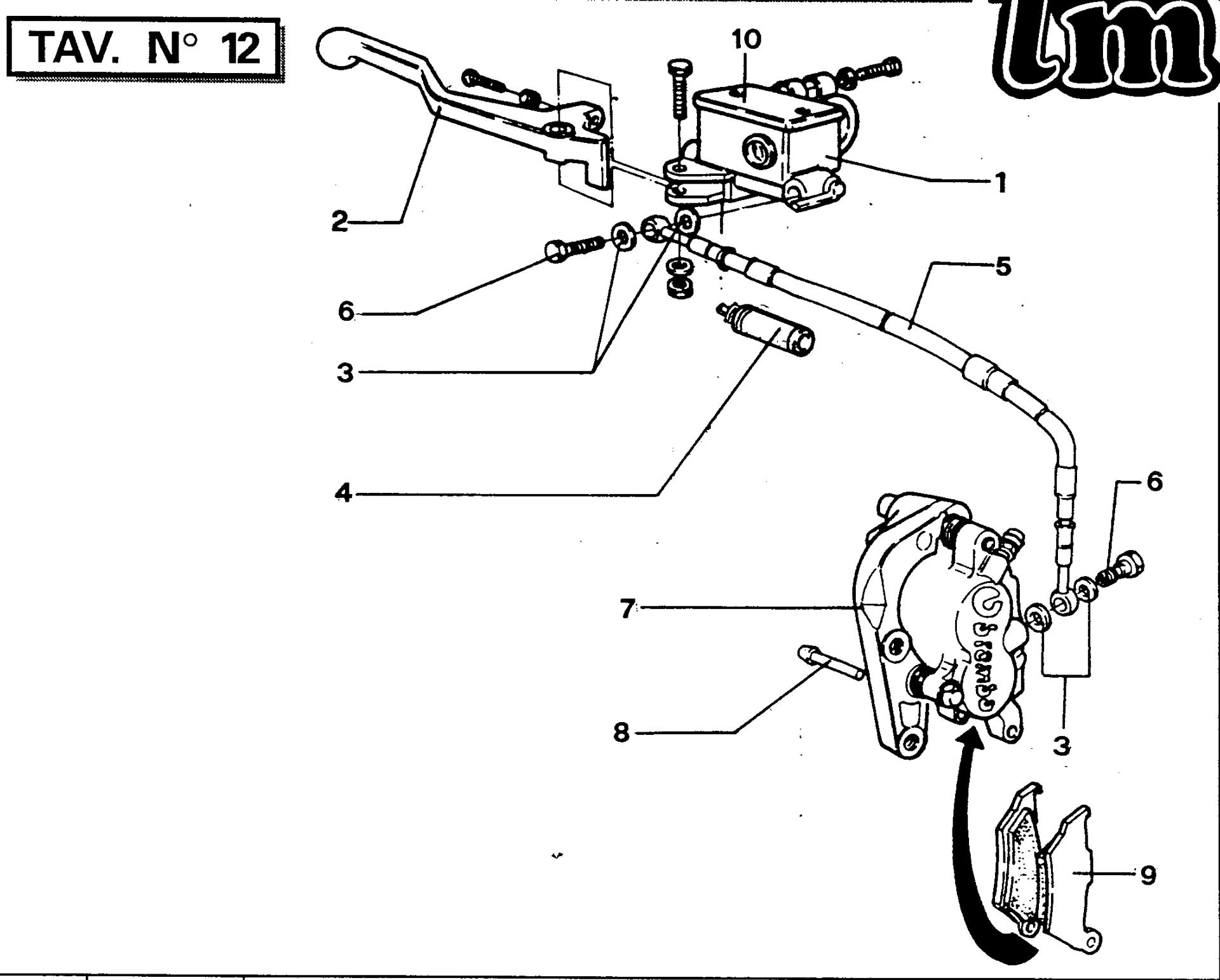 Pièces d'origine pour TM RACING 100 100 100 2 Temps MX/EN 1994 - Frein avant