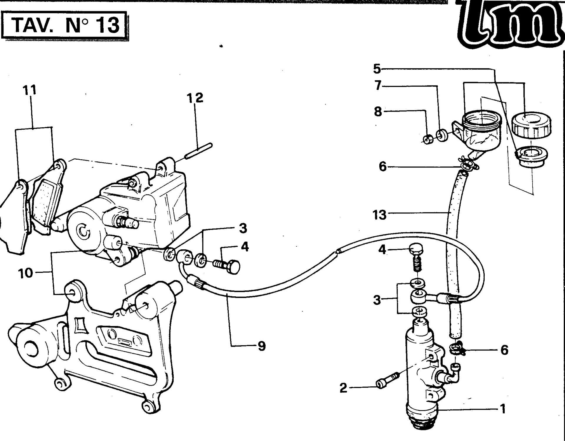 Pièces d'origine pour TM RACING 100 100 100 2 Temps MX/EN 1994 - Frein arrière