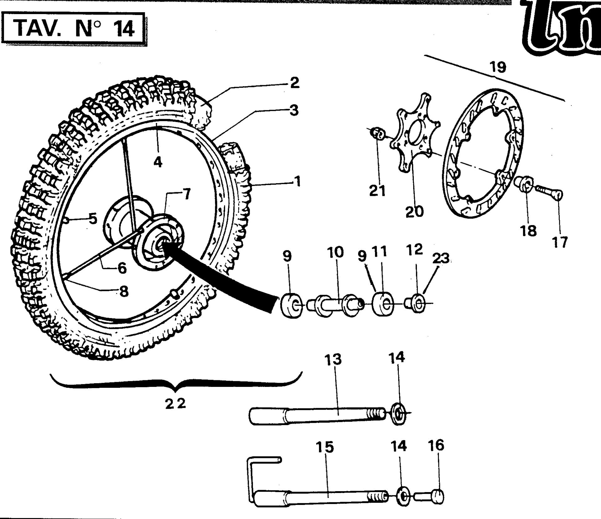 Pièces d'origine pour TM RACING 100 100 100 2 Temps MX/EN 1994 - Roue avant