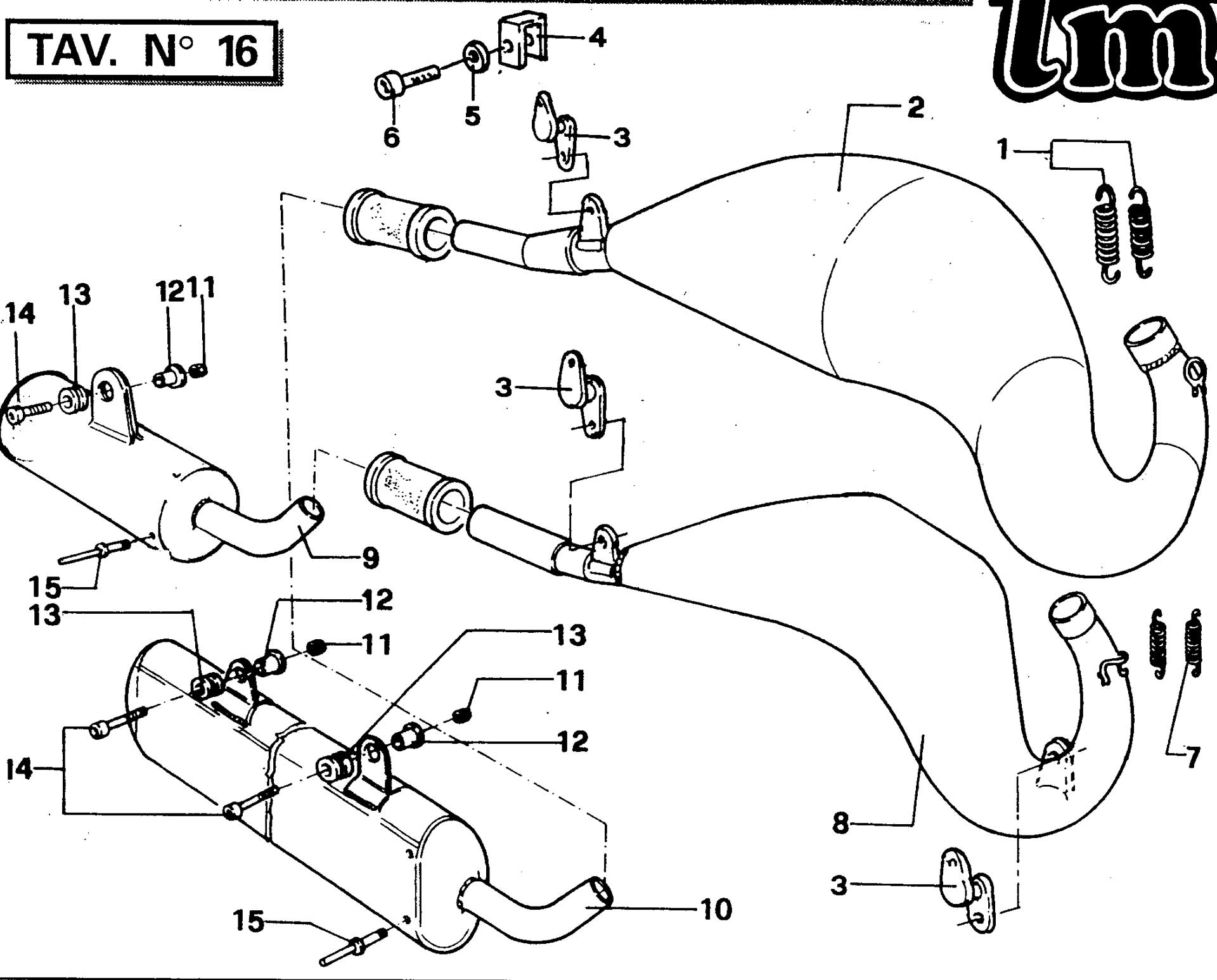 Pièces d'origine pour TM RACING 100 100 100 2 Temps MX/EN 1994 - Échappement 2T