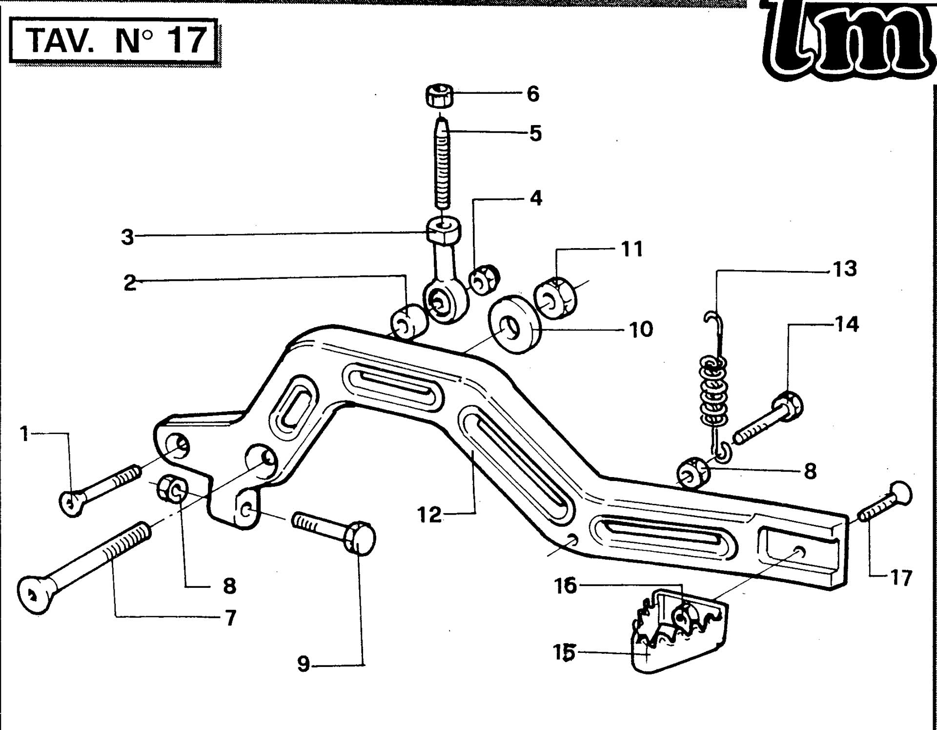 Pièces d'origine pour TM RACING 100 100 100 2 Temps MX/EN 1994 - Pédale de frein arrière