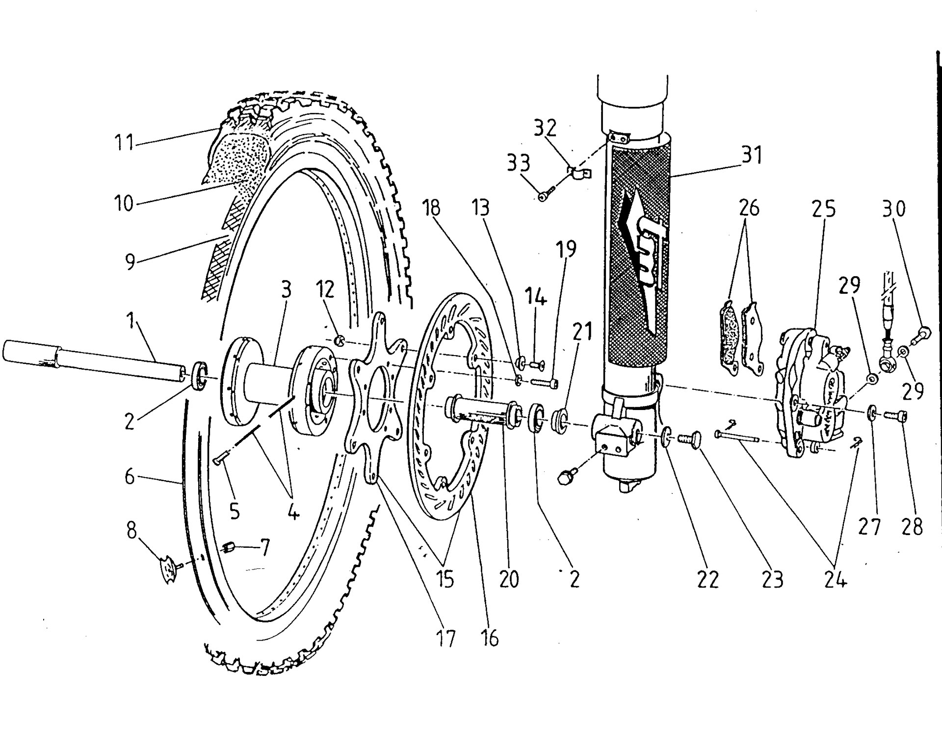 Pièces d'origine pour TM RACING 85 85 85 2 Temps MX/EN 1996 - Roue avant