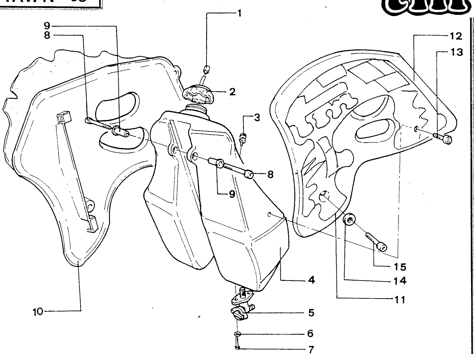 Pièces d'origine pour TM RACING 85 85 85 2 Temps MX/EN 1996 - Réservoir carburant