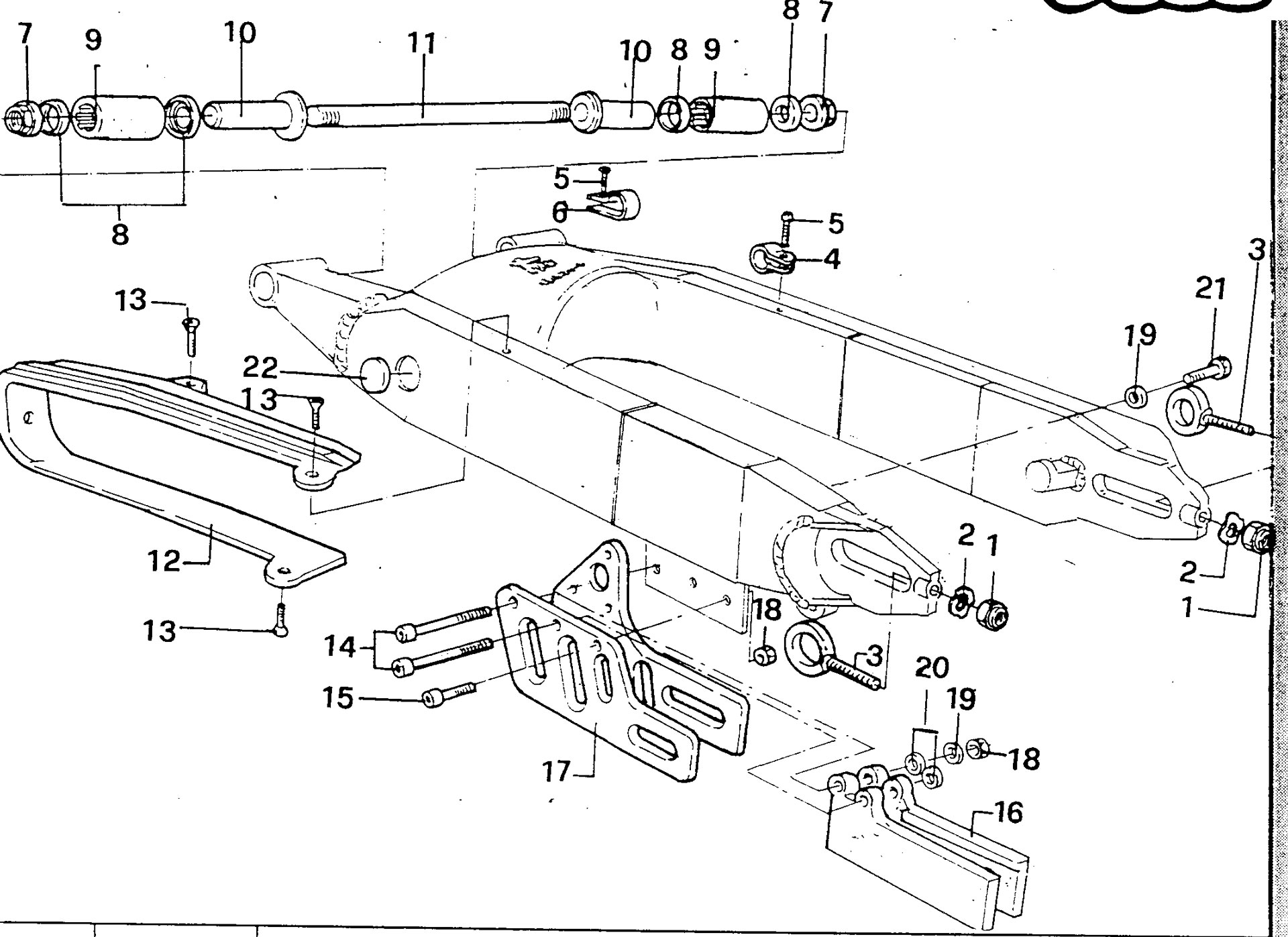 Pièces d'origine pour TM RACING 85 85 85 2 Temps MX/EN 1996 - Bras oscillant arrière