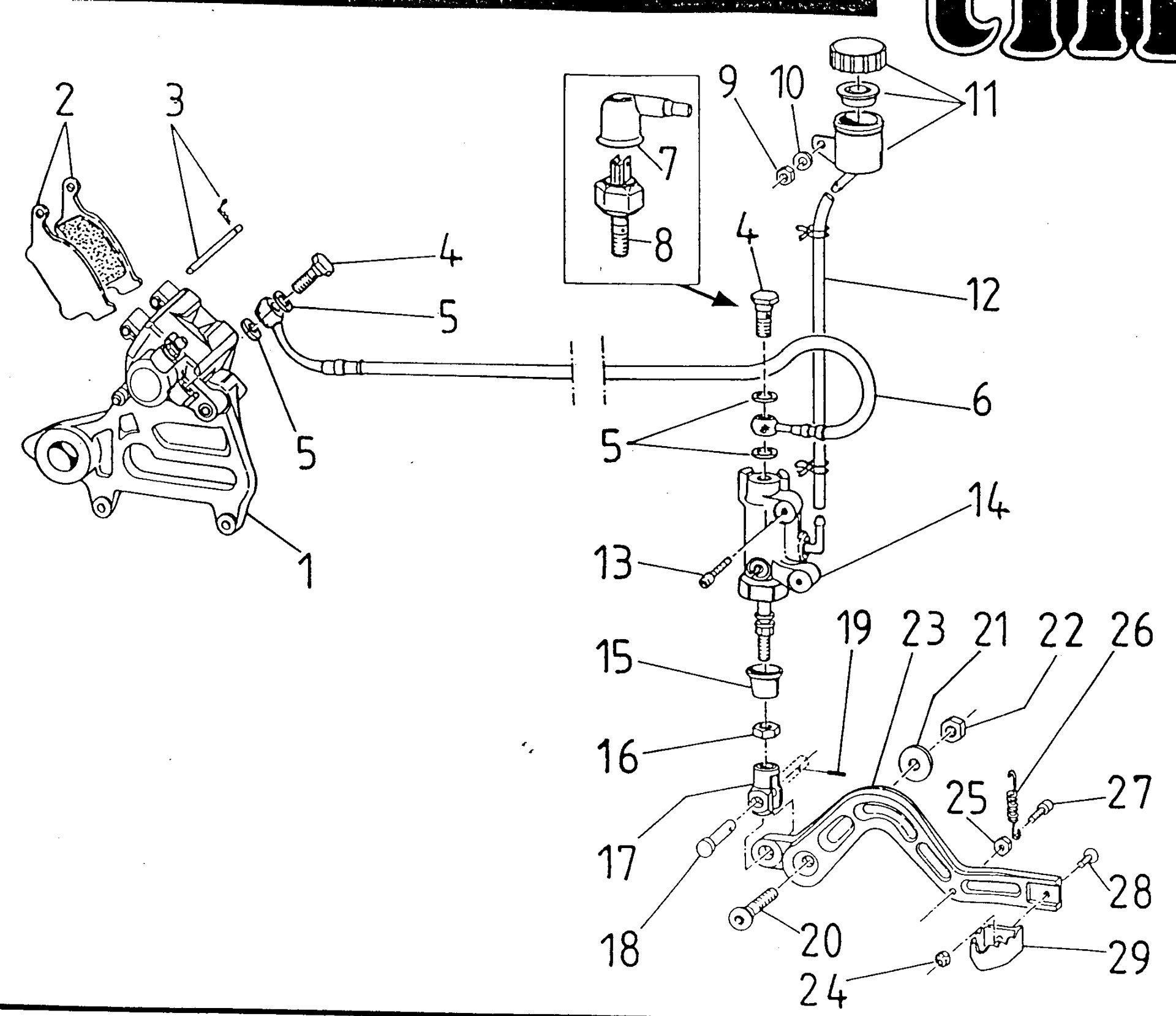 Pièces d'origine pour TM RACING 85 85 85 2 Temps MX/EN 1996 - Frein arrière