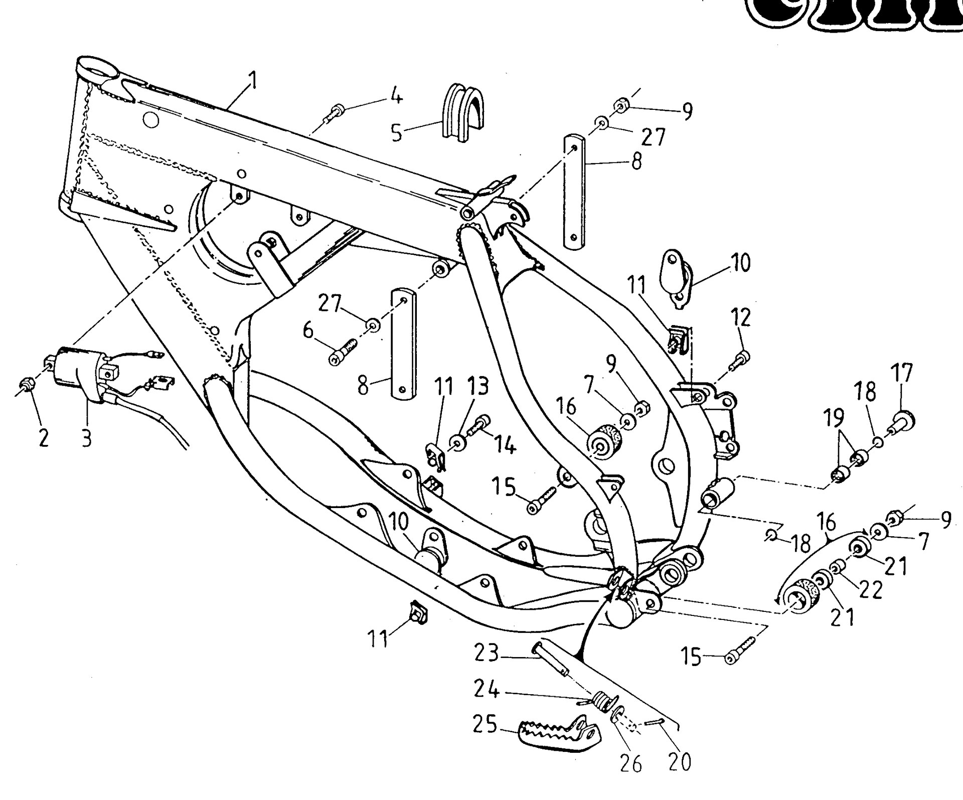 Pièces d'origine pour TM RACING 85 85 85 2 Temps MX/EN 1996 - Cadre MX