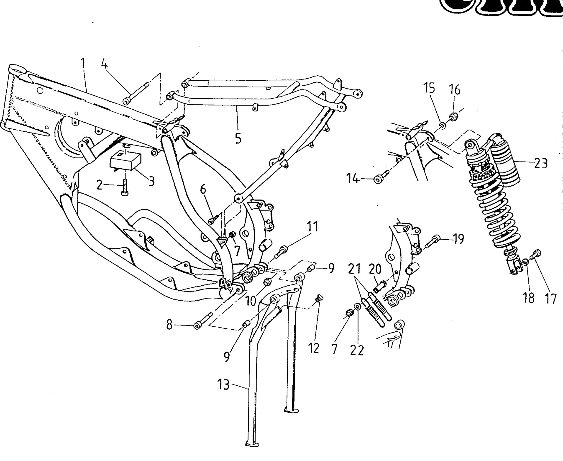 Pièces d'origine pour TM RACING 85 85 85 2 Temps MX/EN 1996 - Cadre et partie-cycle