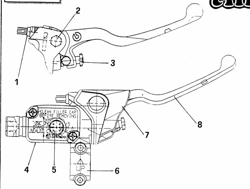 Pièces d'origine pour TM RACING 100 100 100 2 Temps MX/EN 1996 - Maître-cylindre de frein avant