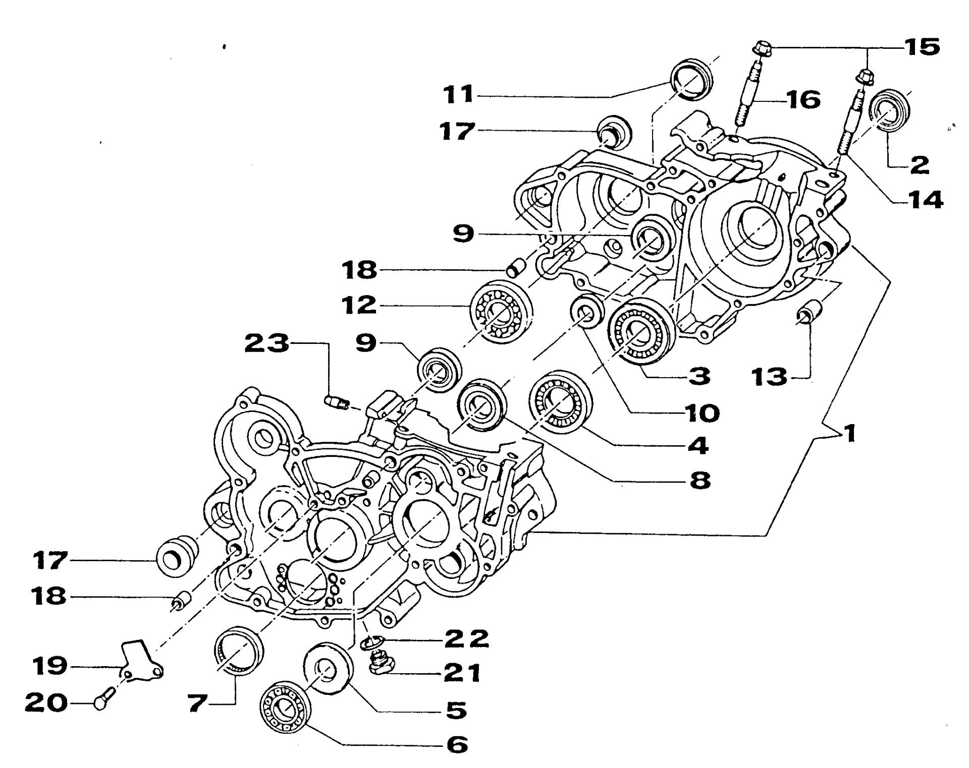 Pièces d'origine pour TM RACING 125 125 125 2 Temps MX/EN 2000 - Carter moteur