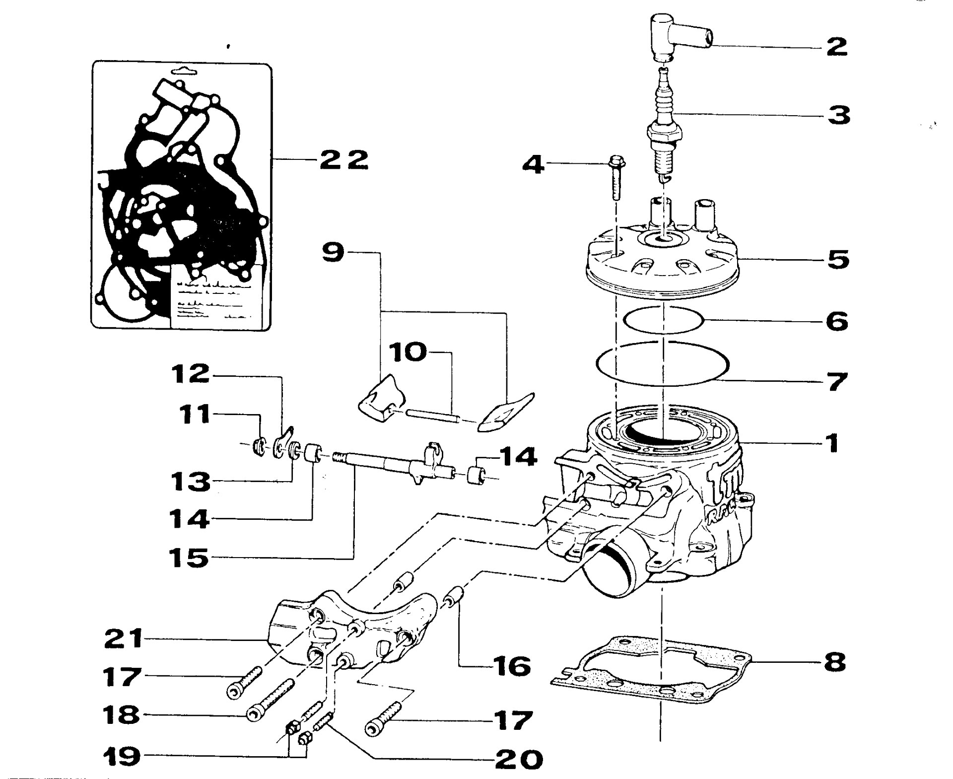 Pièces d'origine pour TM RACING 250 250 250 2 Temps MX/EN 2000 - Cylindre 250 cm3