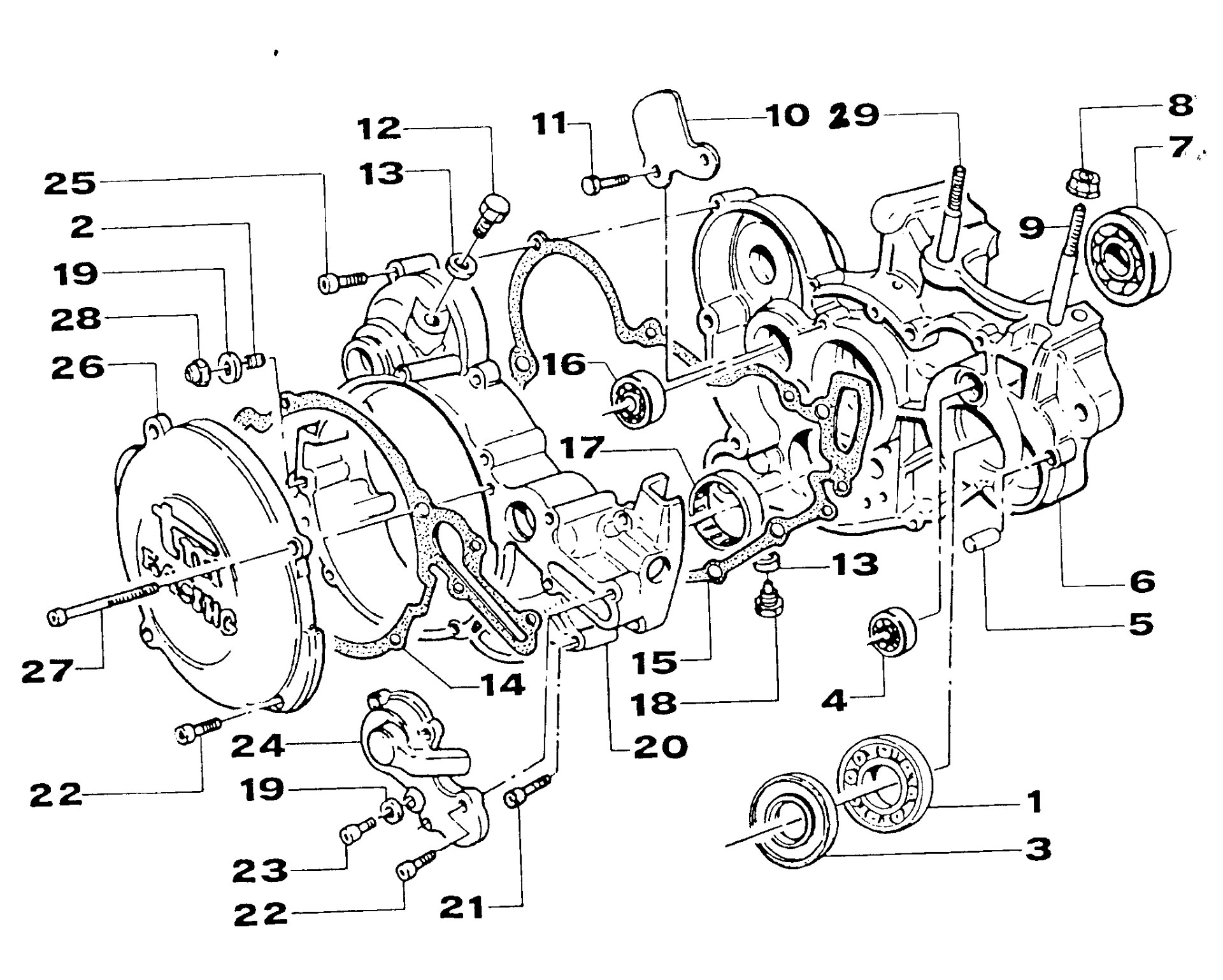 Pièces d'origine pour TM RACING 250 250 250 2 Temps MX/EN 2000 - Carter d'embrayage