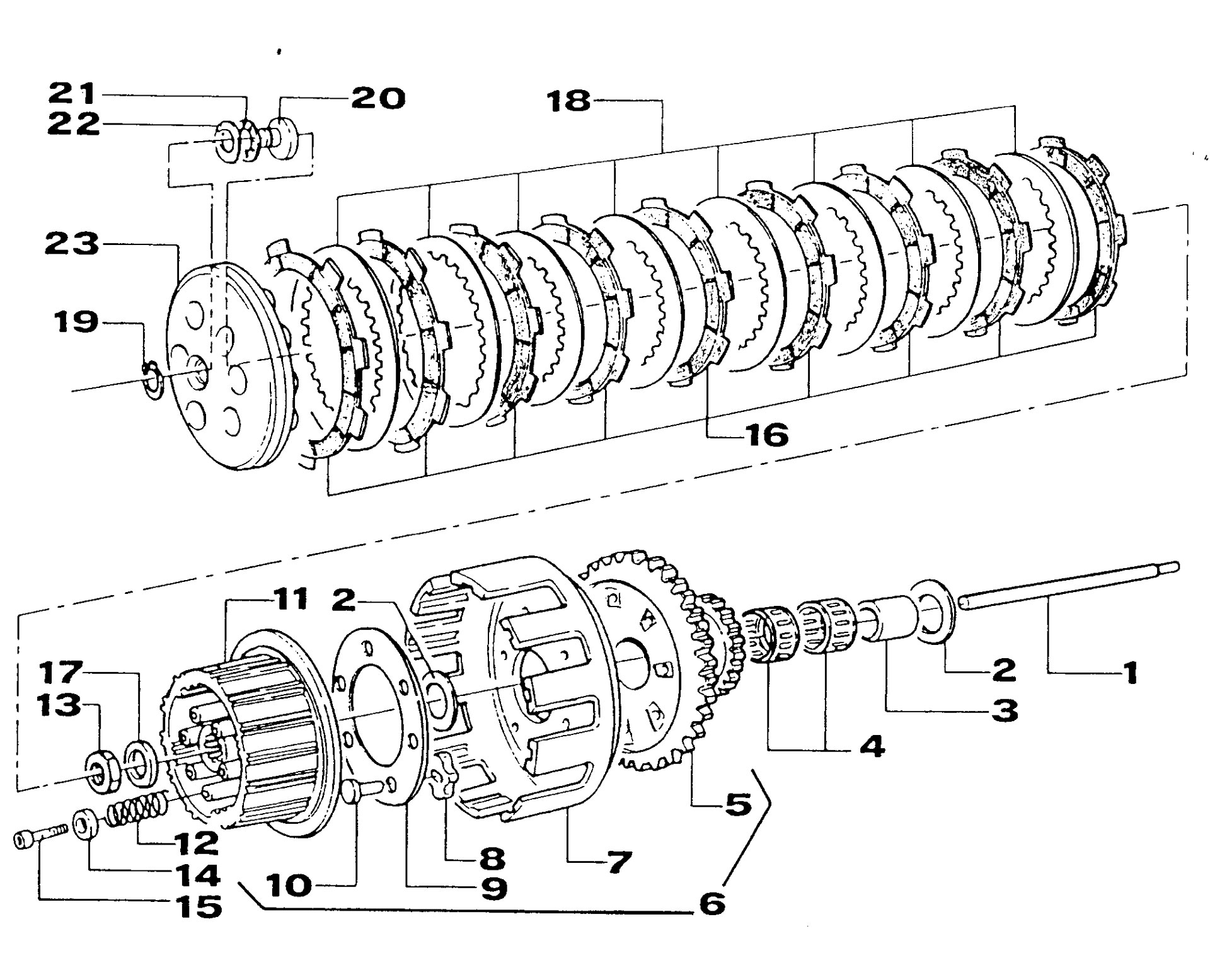 Pièces d'origine pour TM RACING 250 250 250 2 Temps MX/EN 2000 - Embrayage et pièces associées