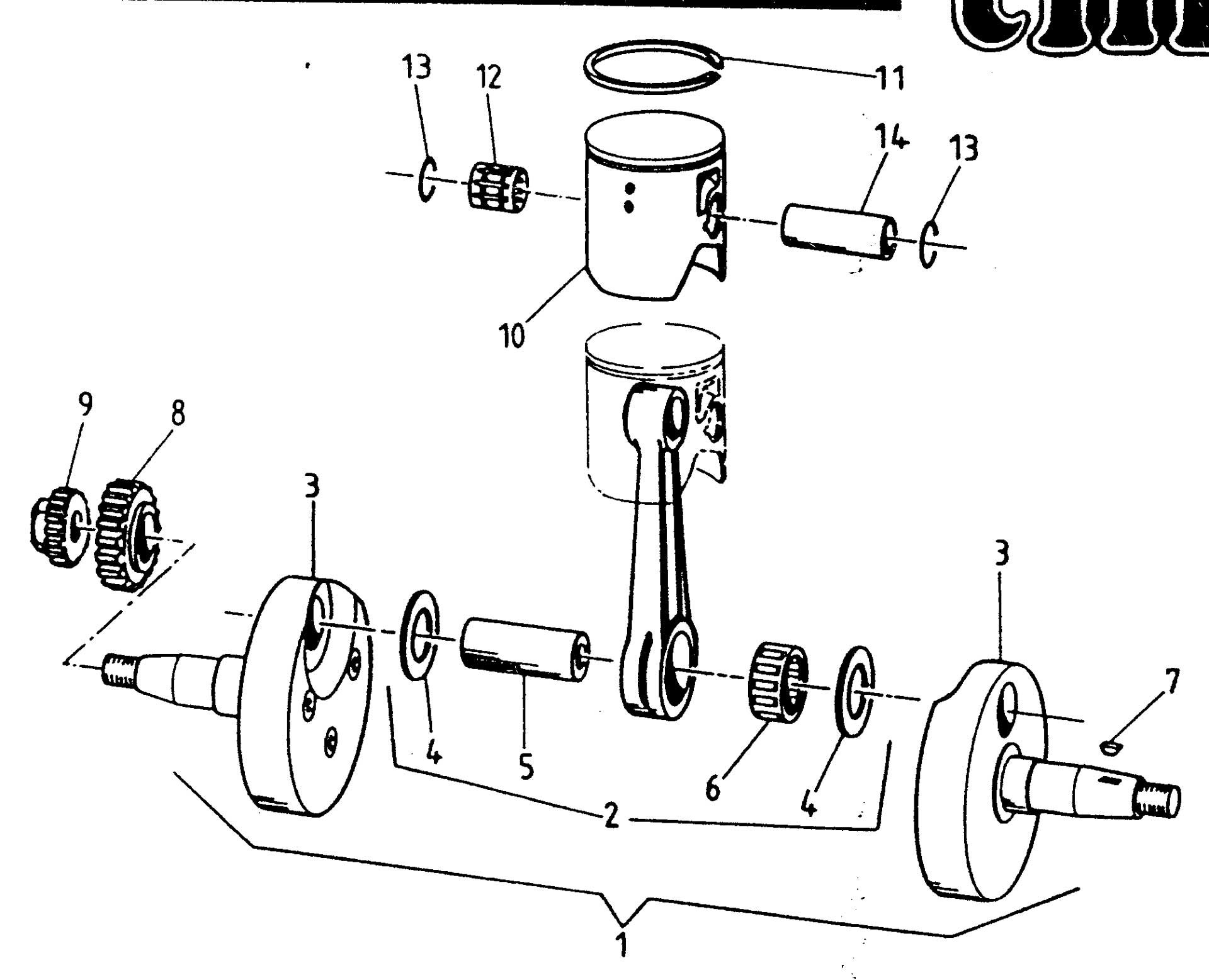 Pièces d'origine pour TM RACING 125 125 125 2 Temps MX/EN 1997 - Arbre moteur et piston