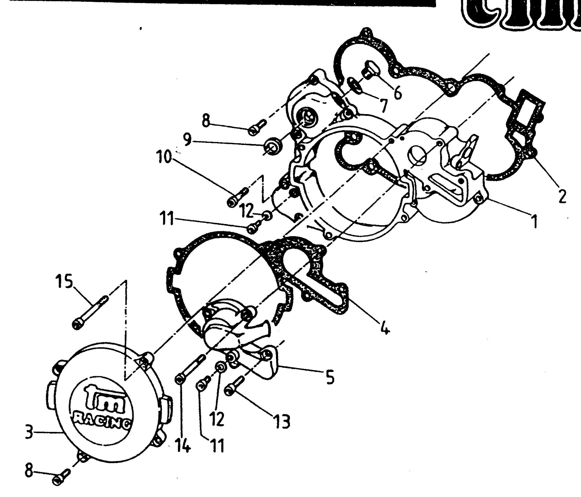 Pièces d'origine pour TM RACING 125 125 125 2 Temps MX/EN 1997 - Carter d'embrayage