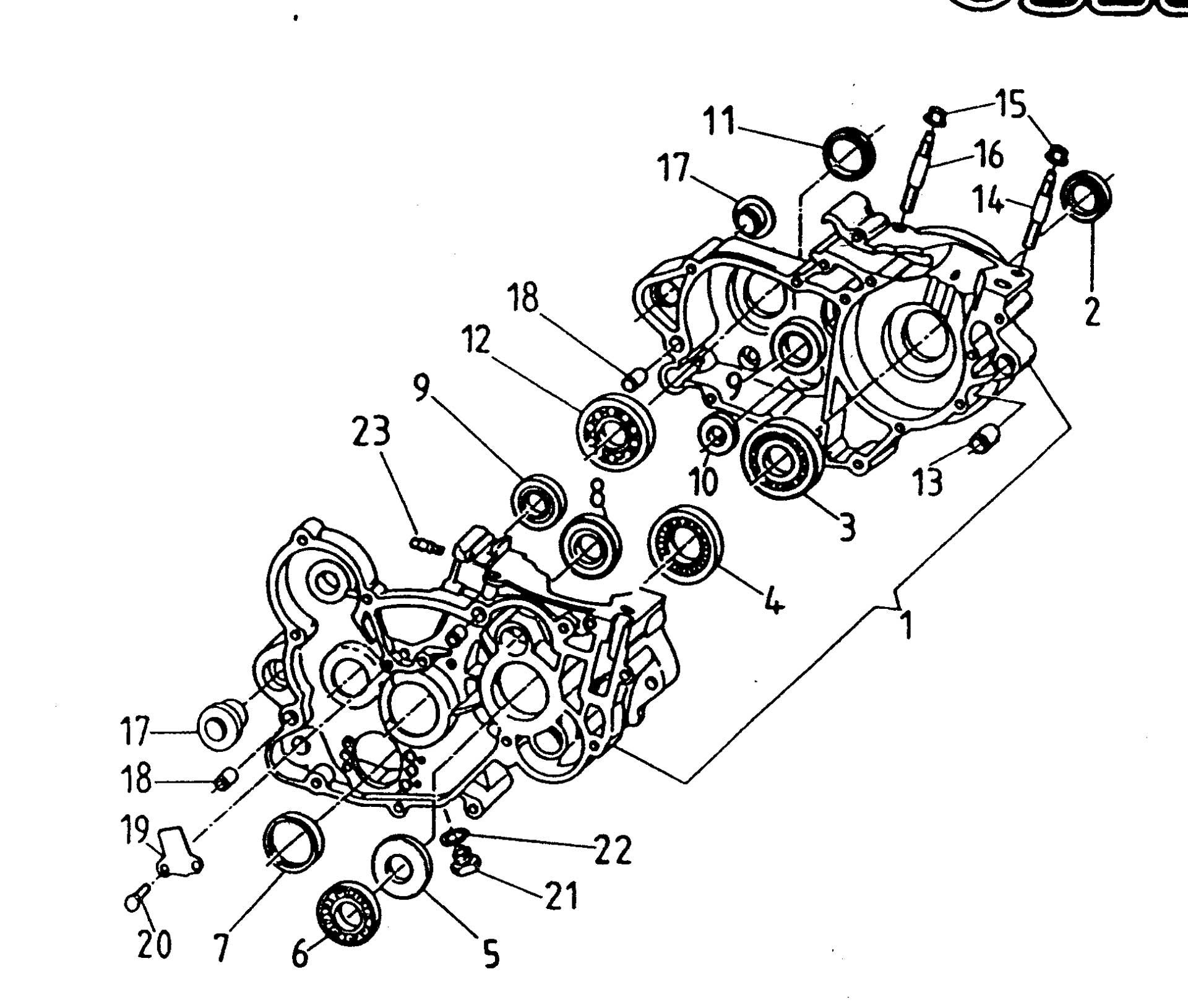 Pièces d'origine pour TM RACING 125 125 125 2 Temps MX/EN 1997 - Carter moteur