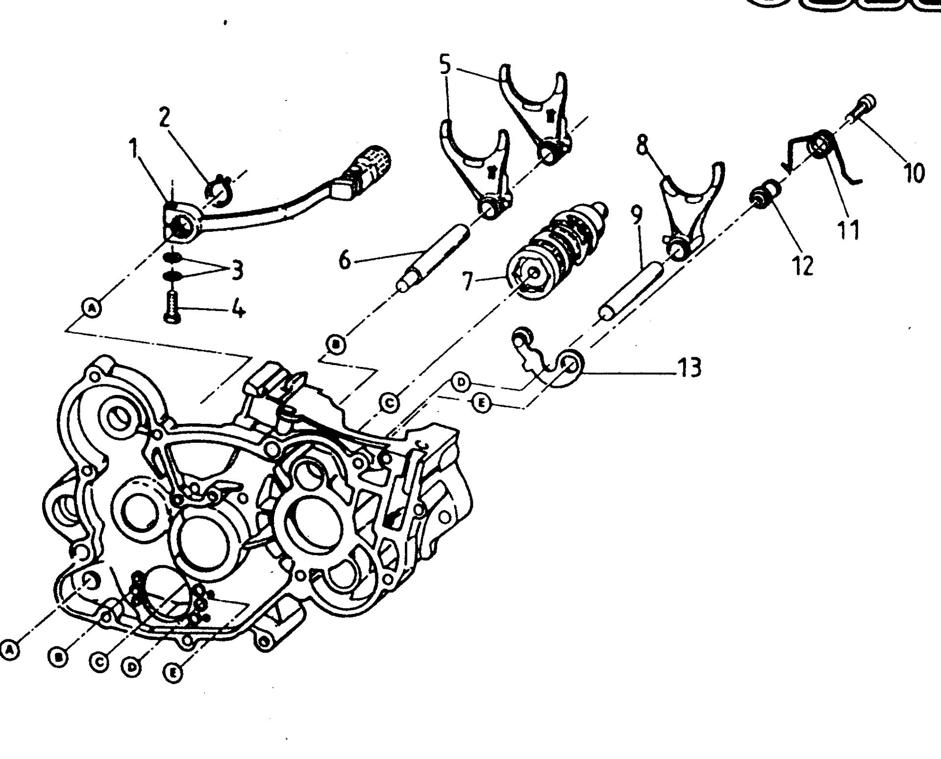 Pièces d'origine pour TM RACING 125 125 125 2 Temps MX/EN 1997 - Fourchette de boîte