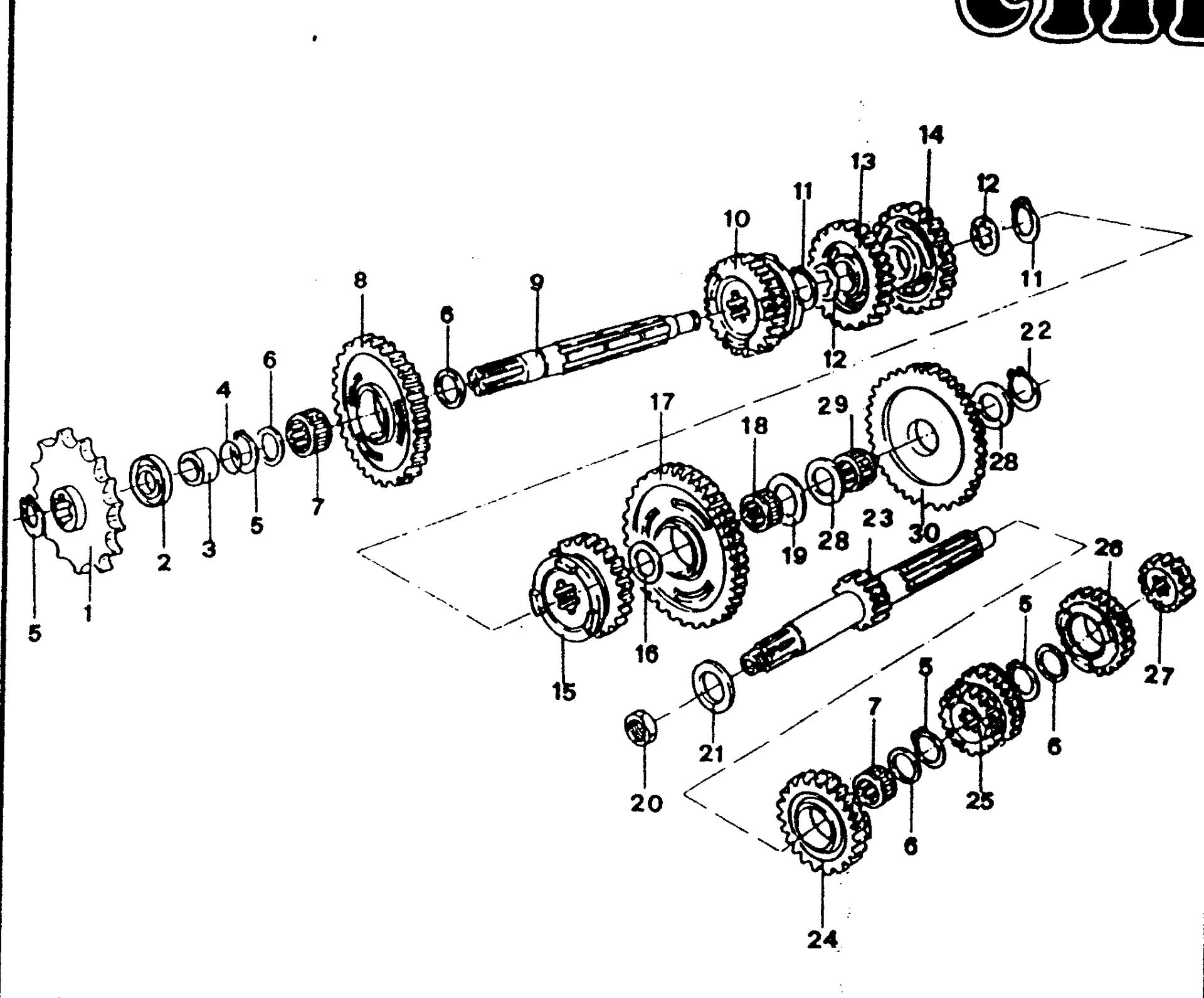 Pièces d'origine pour TM RACING 125 125 125 2 Temps MX/EN 1997 - Boîte de vitesse