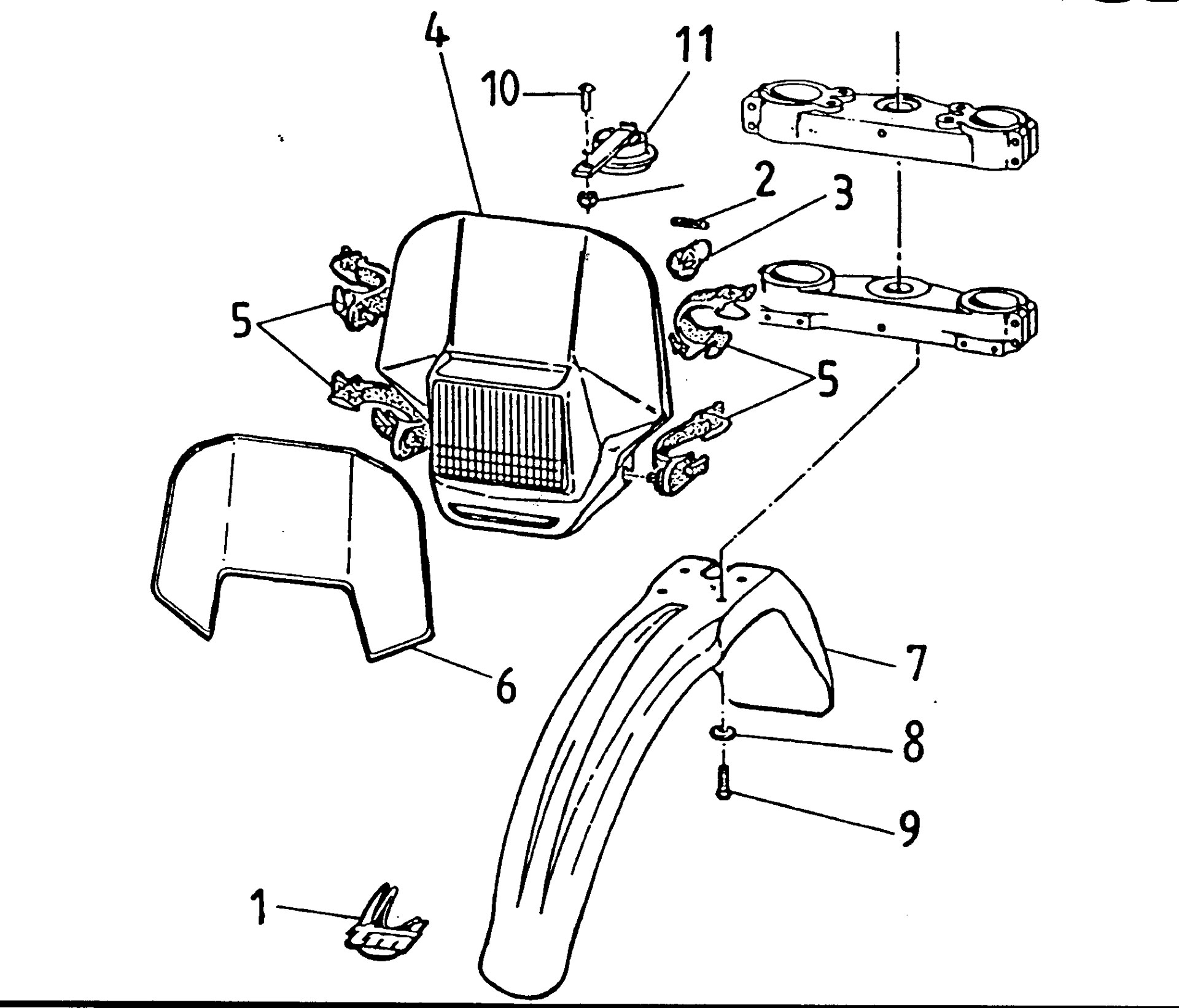 Pièces d'origine pour TM RACING 100 100 100 2 Temps MX/EN 1998 - Plastiques avant Enduro