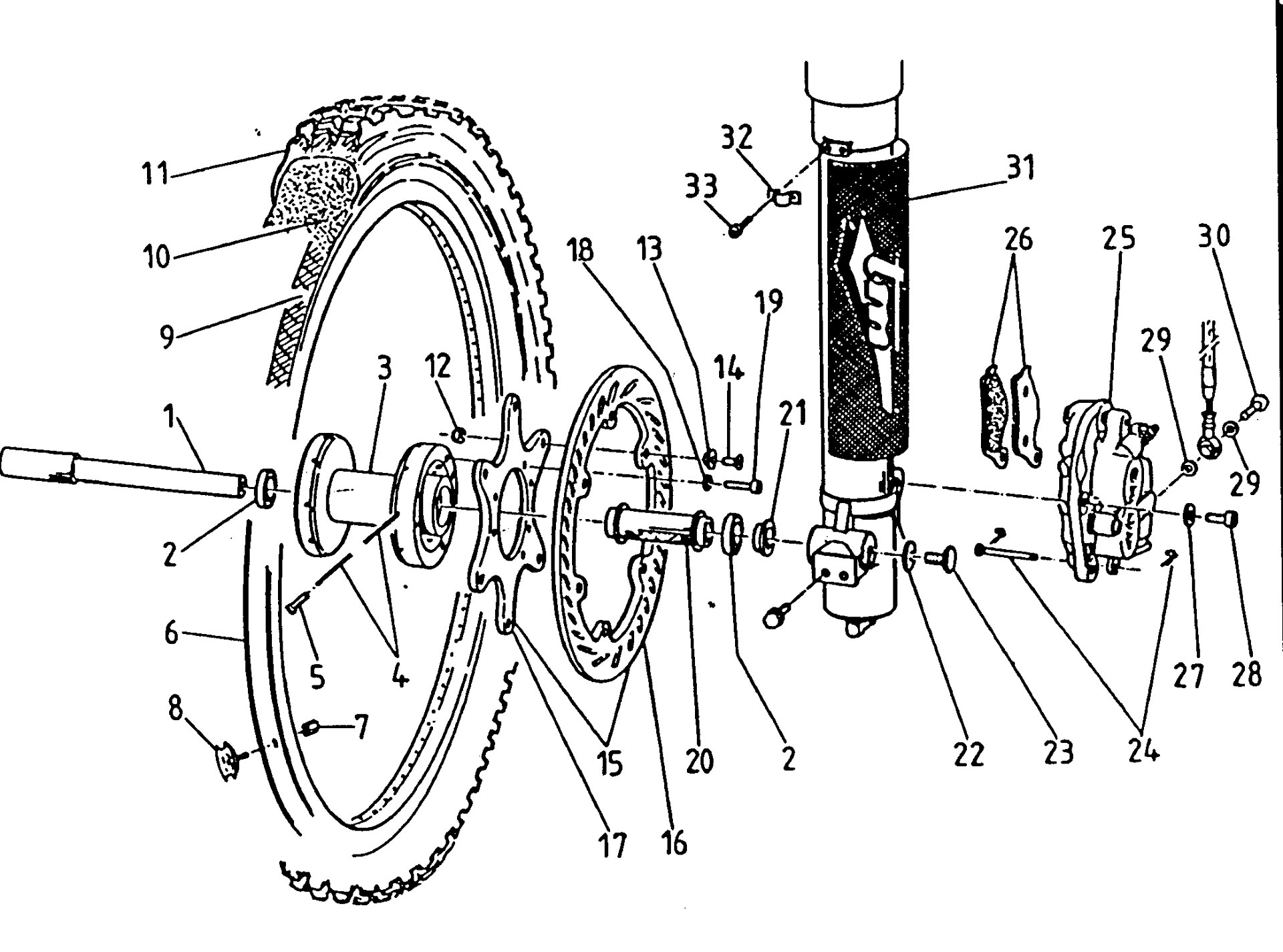 Pièces d'origine pour TM RACING 100 100 100 2 Temps MX/EN 1998 - Roue avant