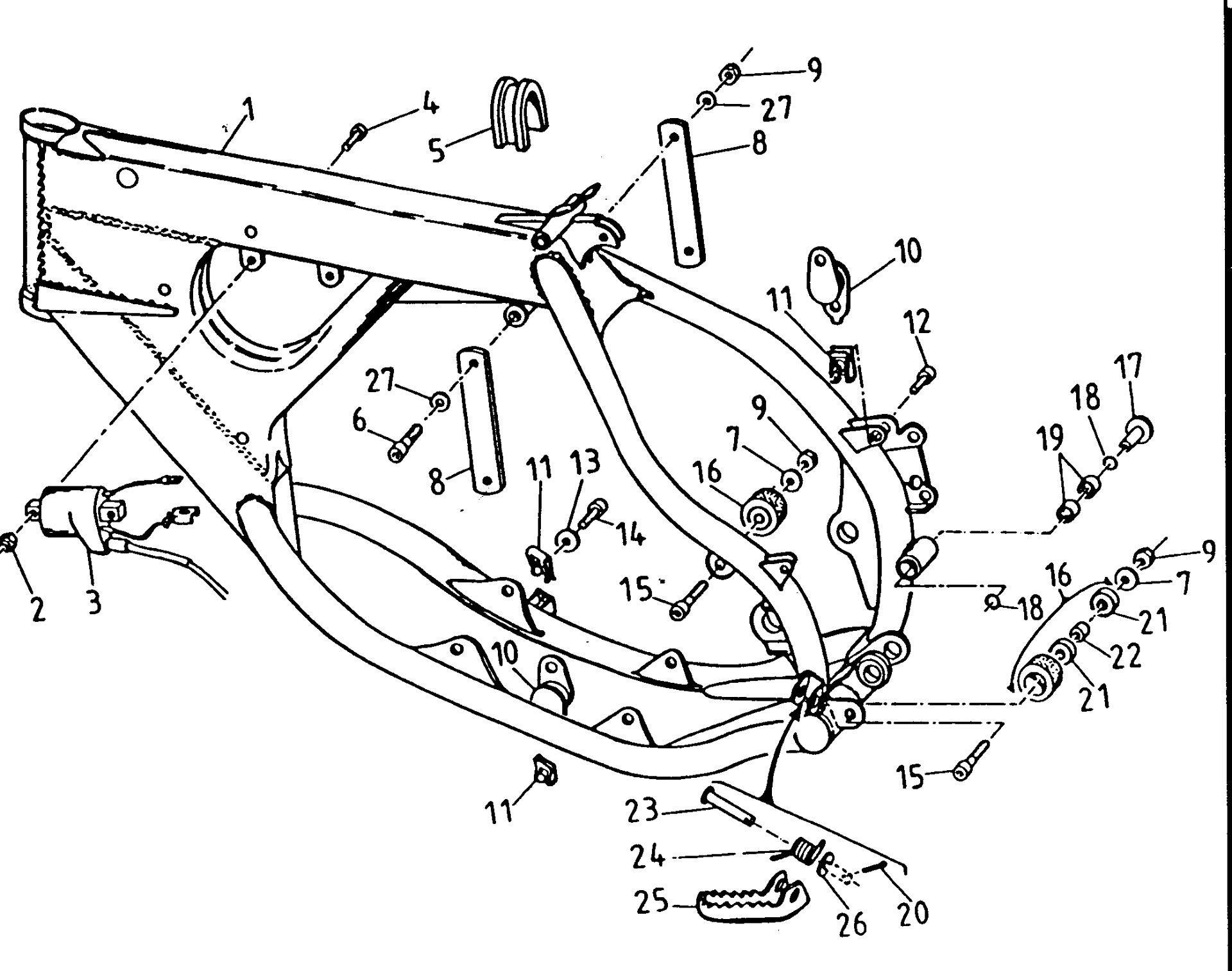 Pièces d'origine pour TM RACING 100 100 100 2 Temps MX/EN 1998 - Cadre MX