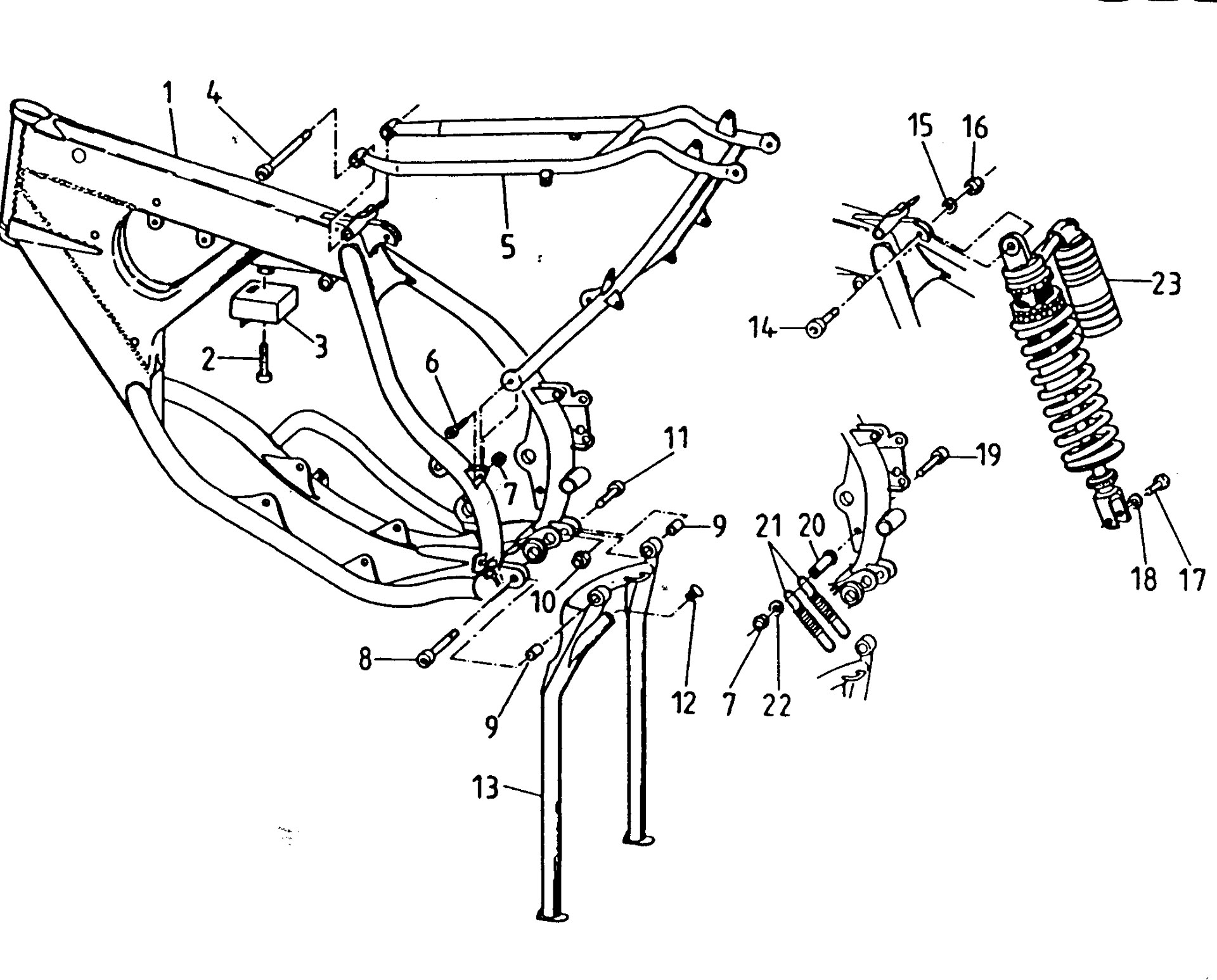 Pièces d'origine pour TM RACING 100 100 100 2 Temps MX/EN 1998 - Cadre et partie-cycle